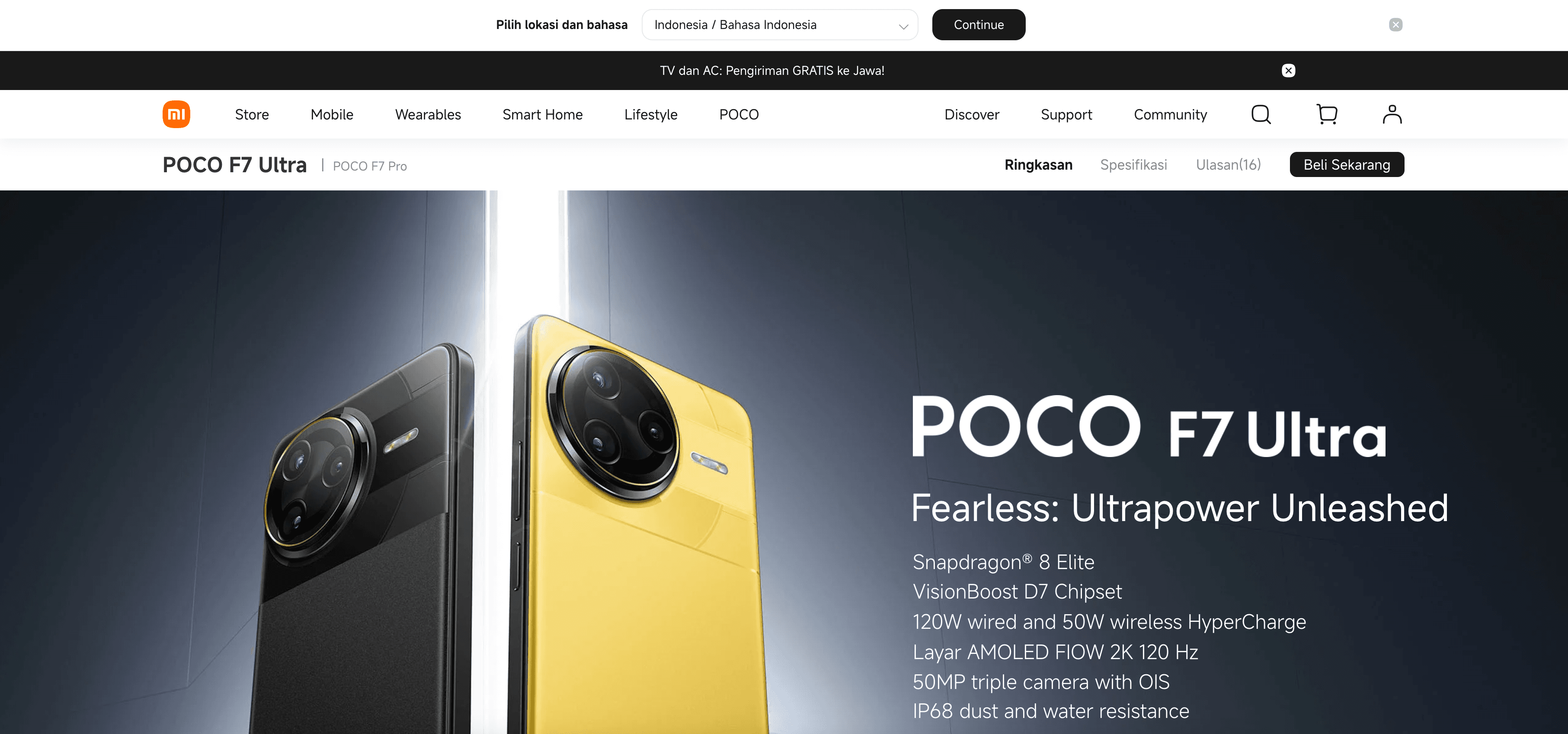 Xiaomi Indonesia Product Details Screenshot