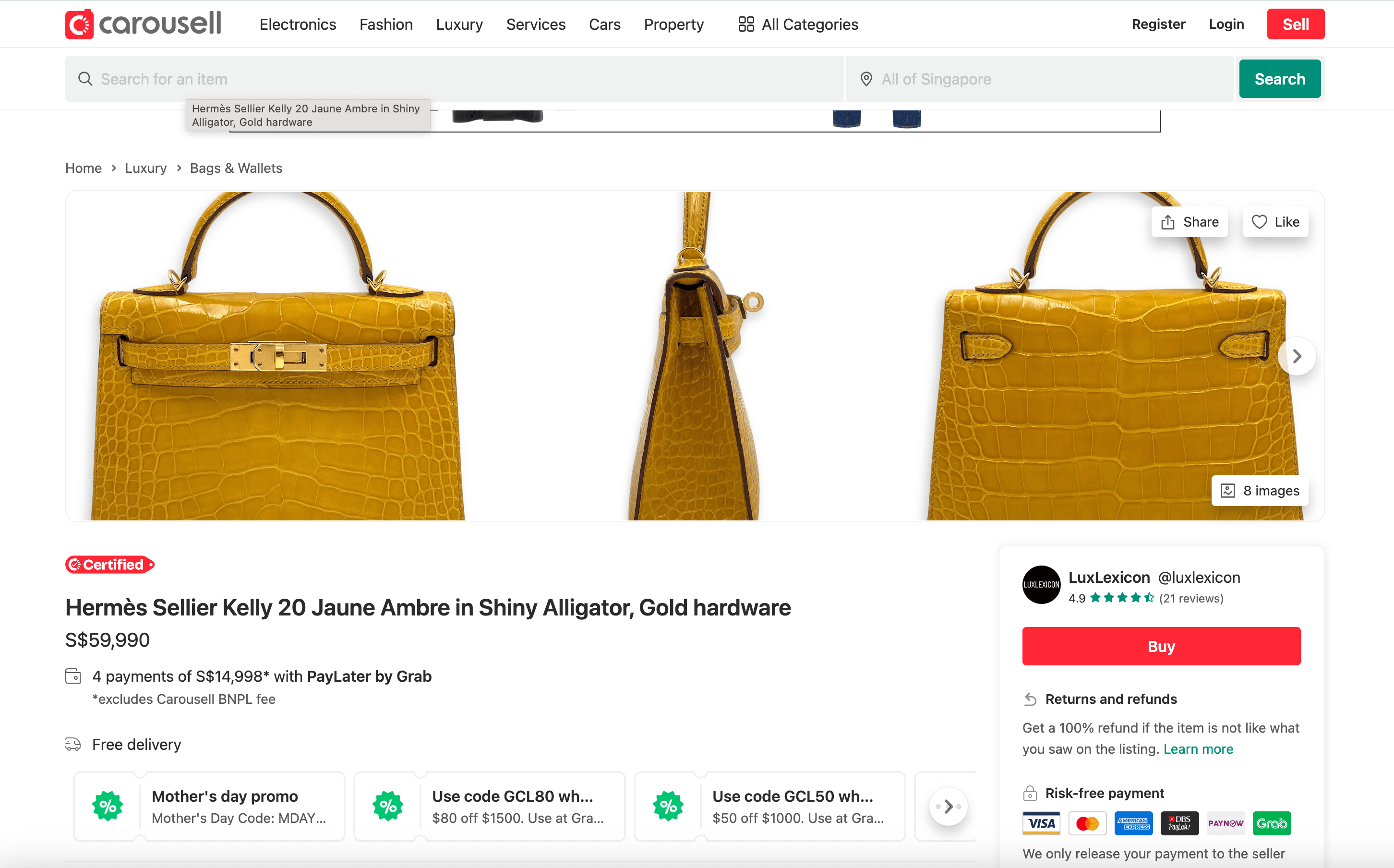 Carousell Product Details Screenshot