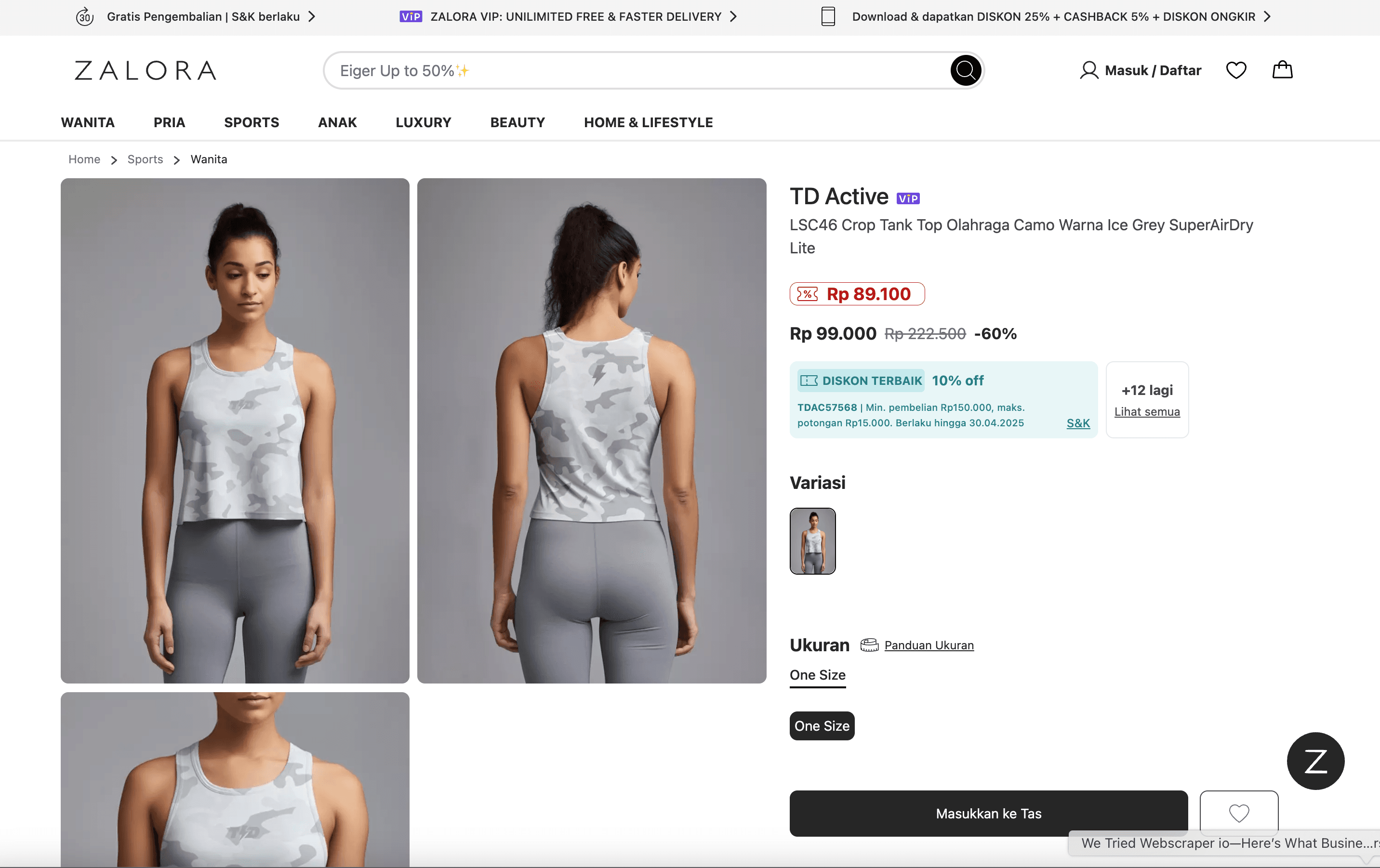 ZALORA Product Details Screenshot