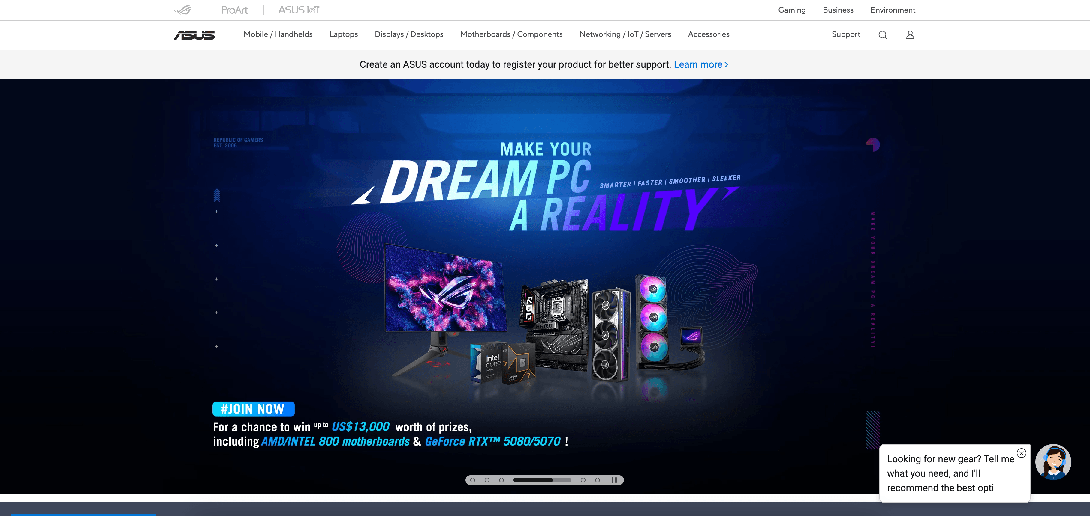 Asus Website Screenshot