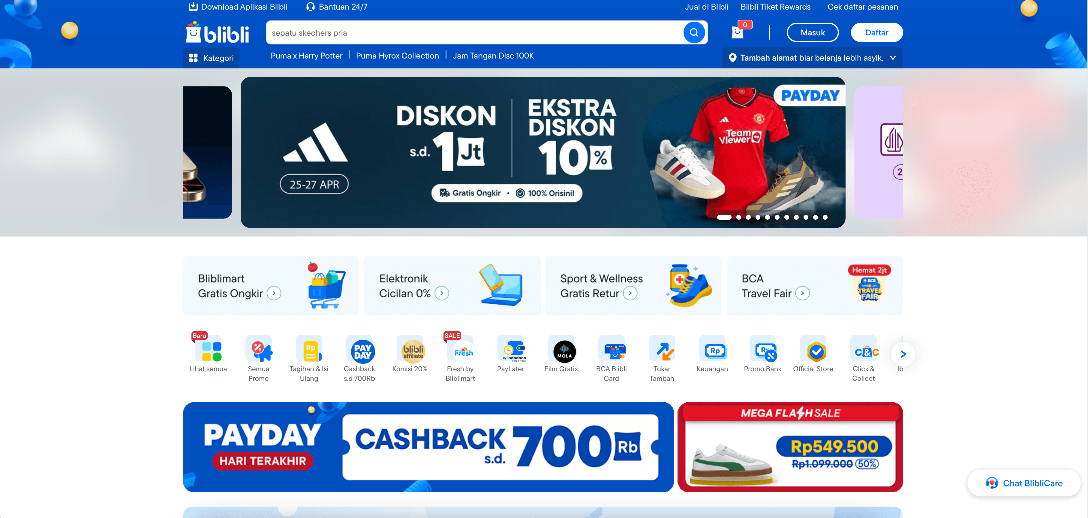 Blibli Homepage Screenshot