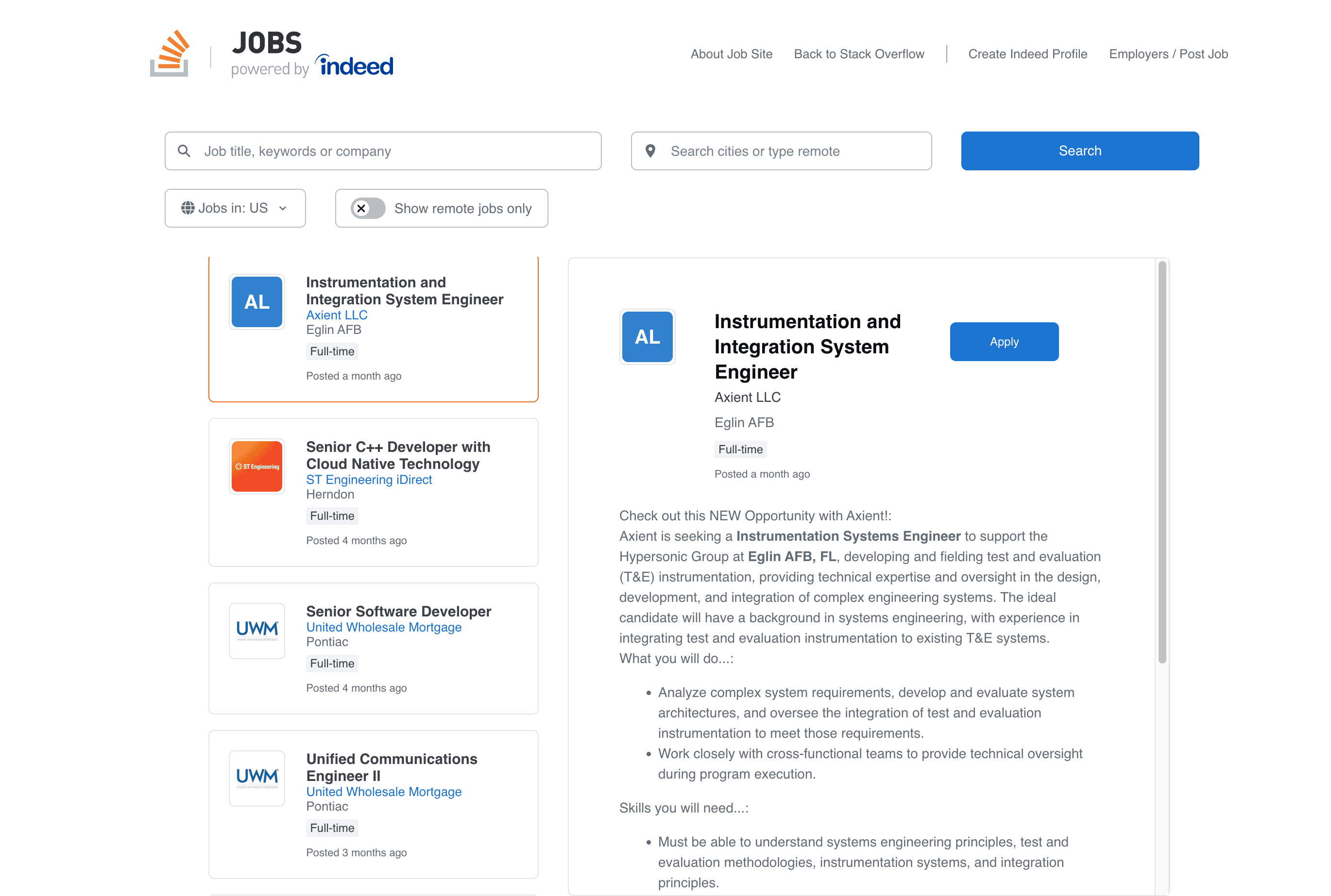 Jobs Screenshot