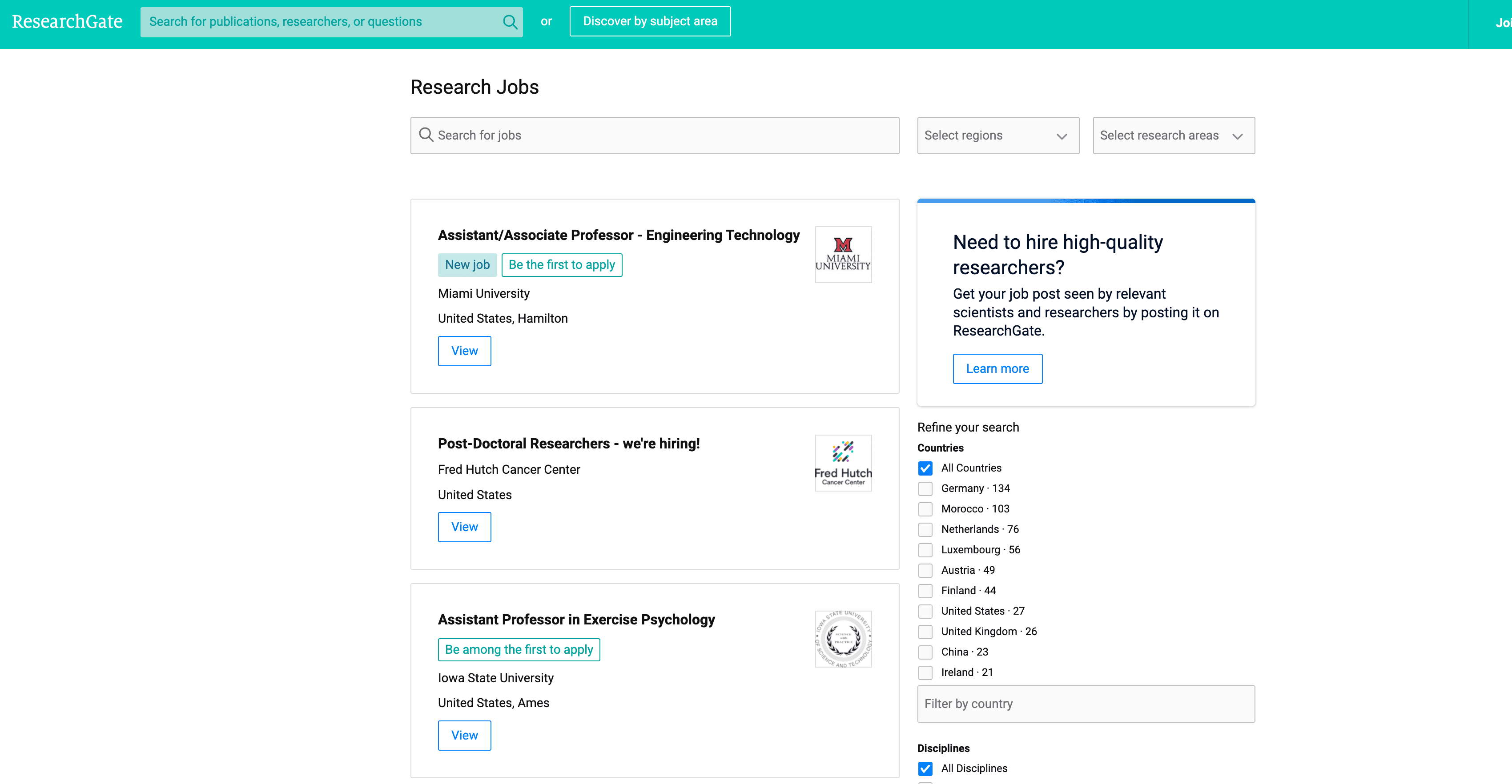 Research Job Screenshot