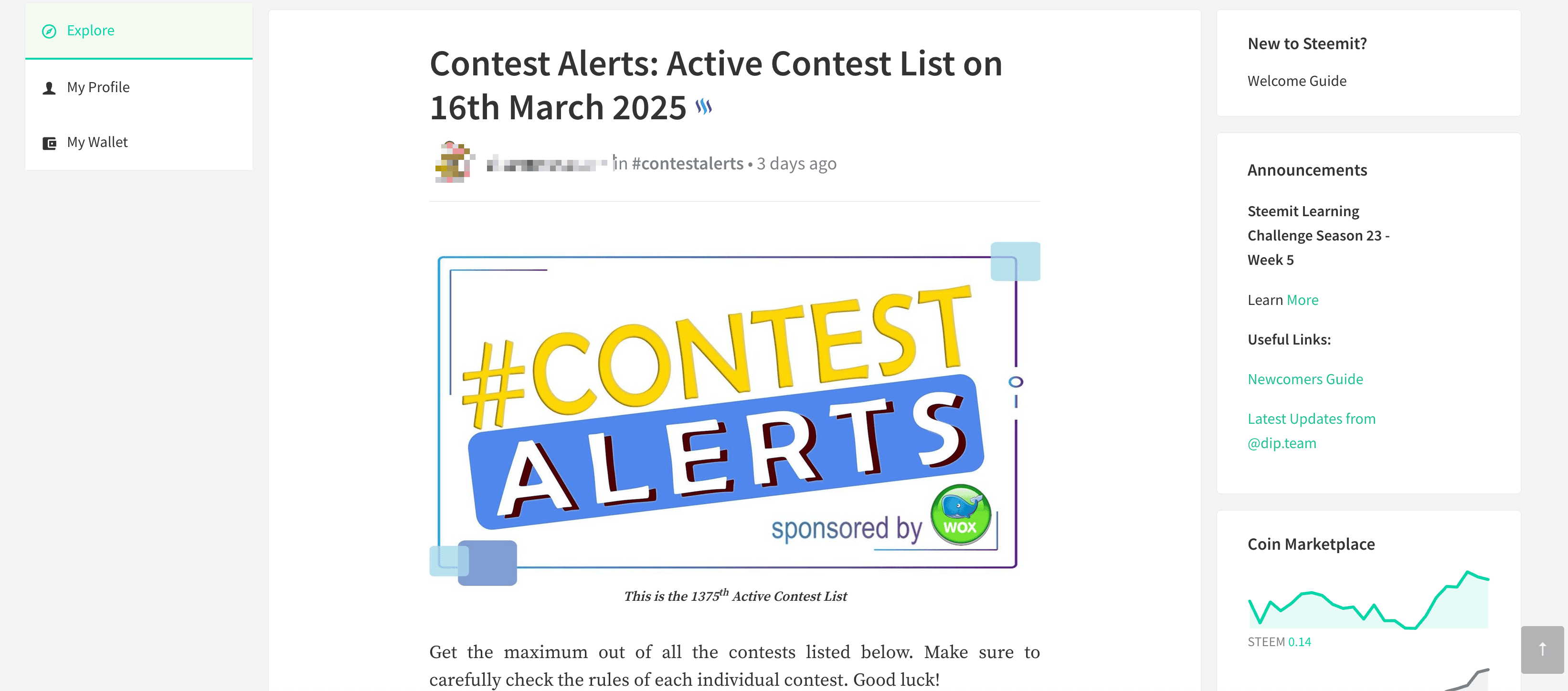Contest Alerts Screenshot