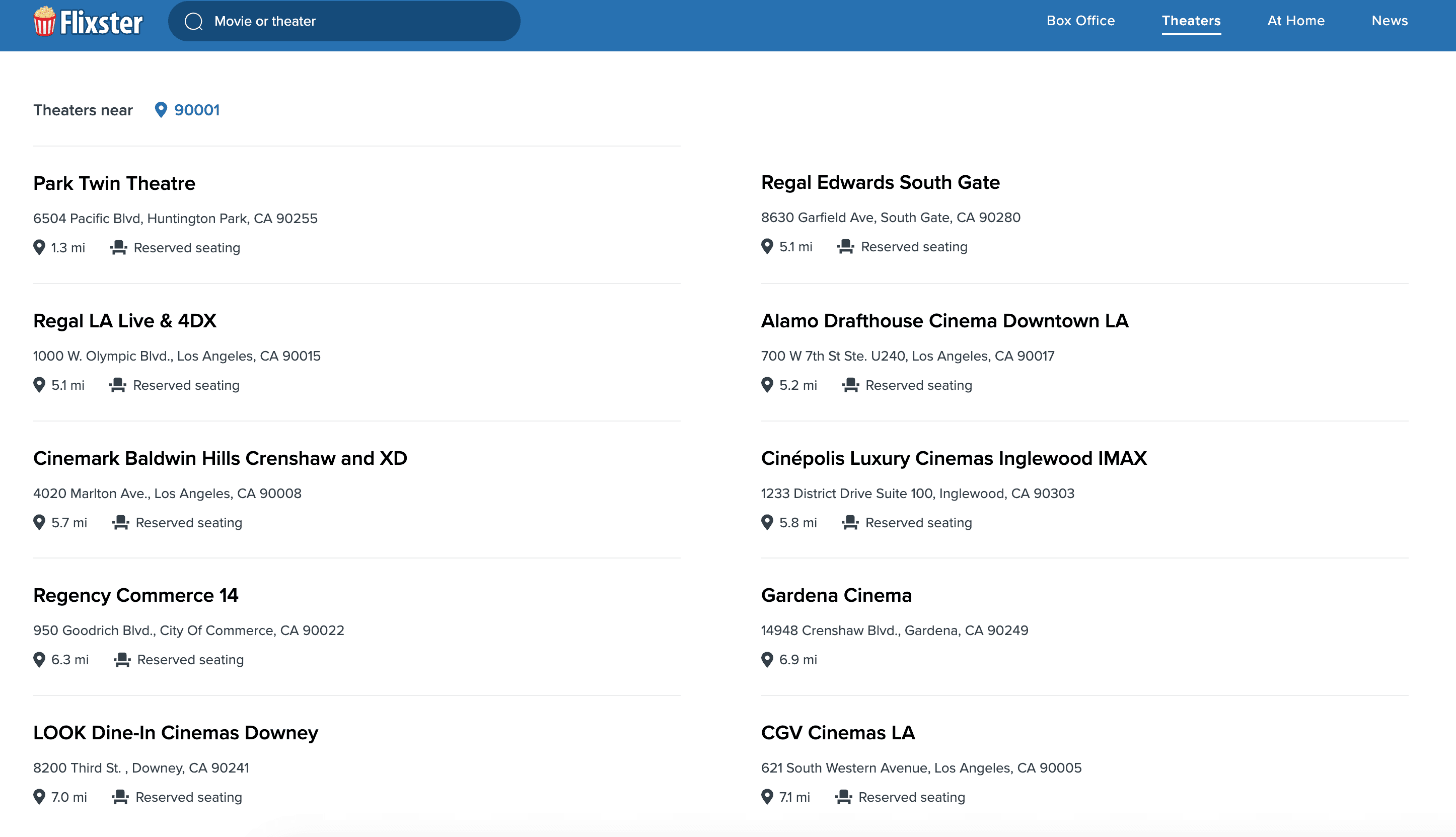 Nearby Theaters Screenshot