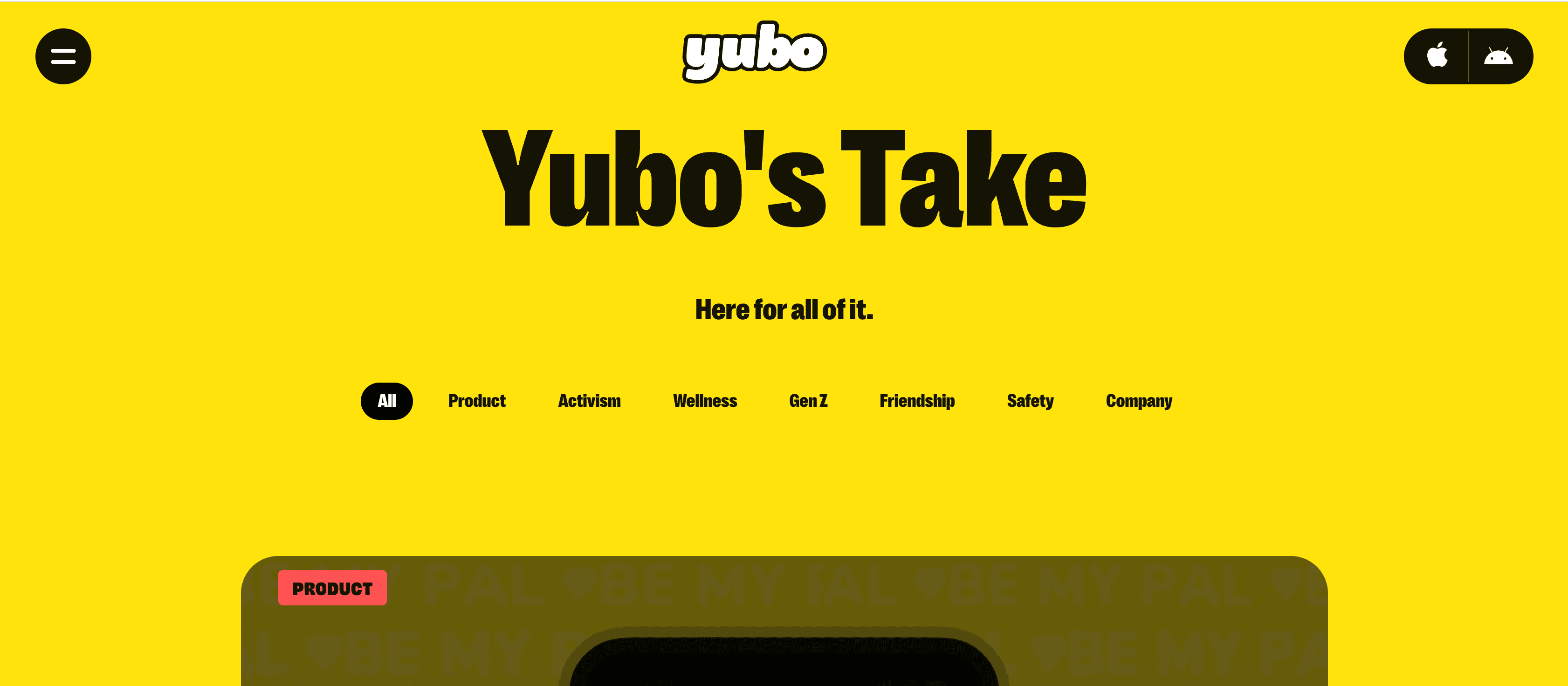 Yubo Blog Page Screenshot
