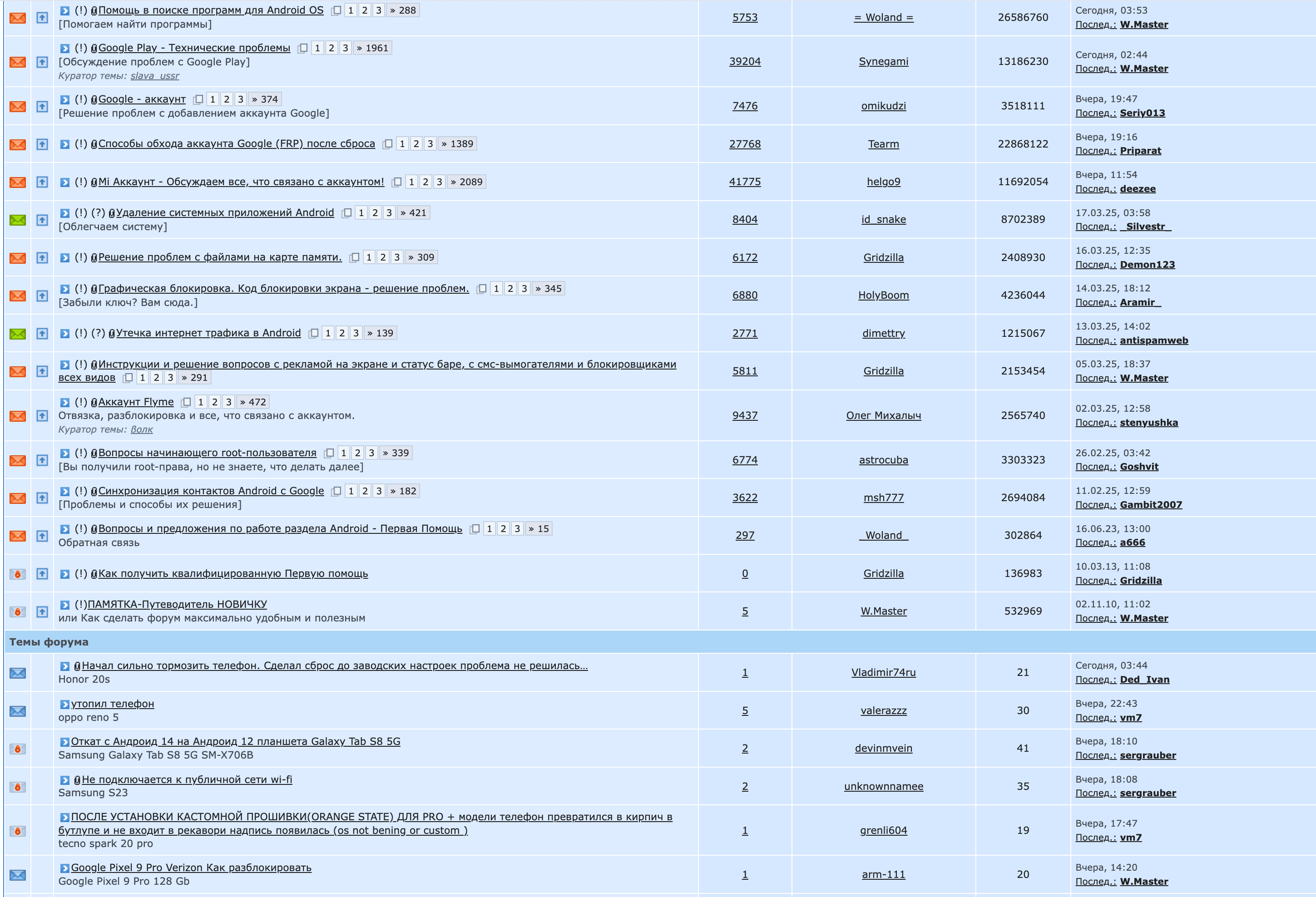 Screenshot Post del Forum