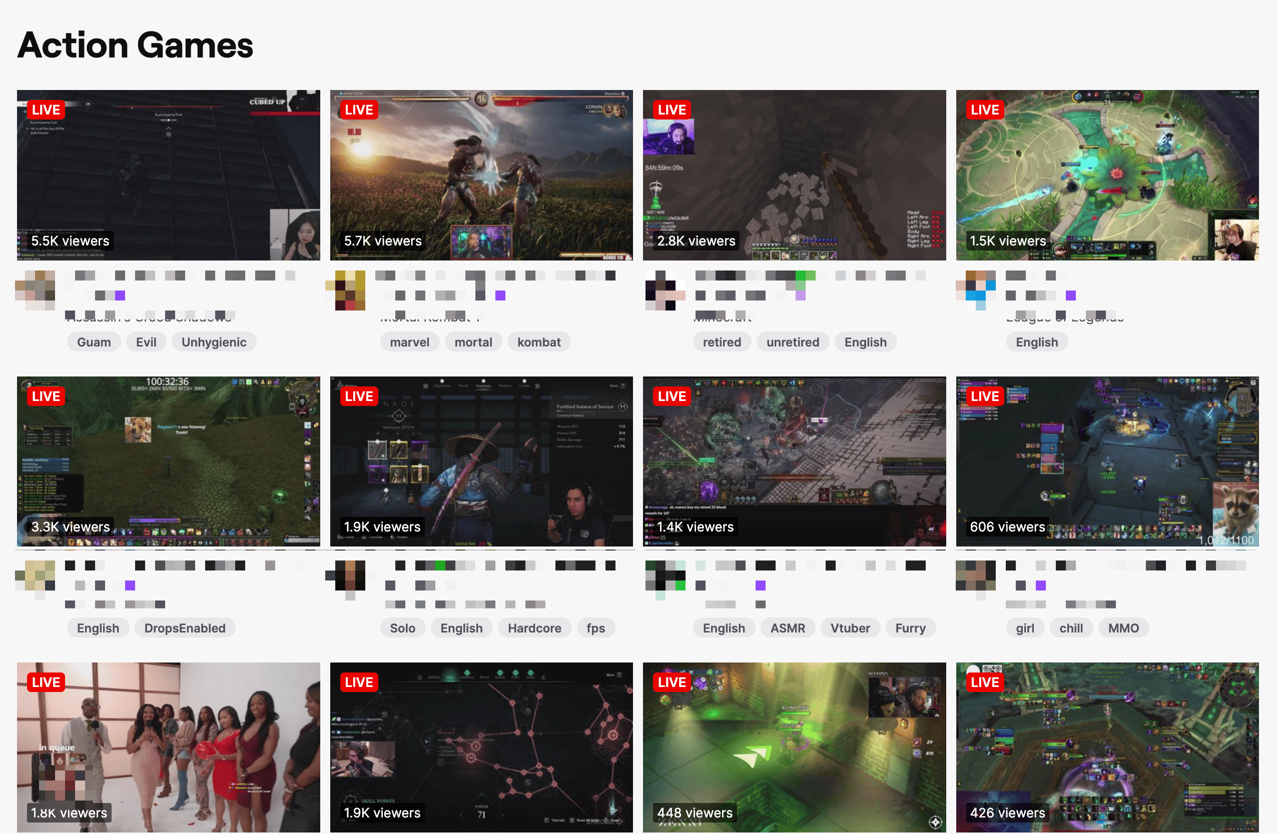 Specific Game Category Screenshot