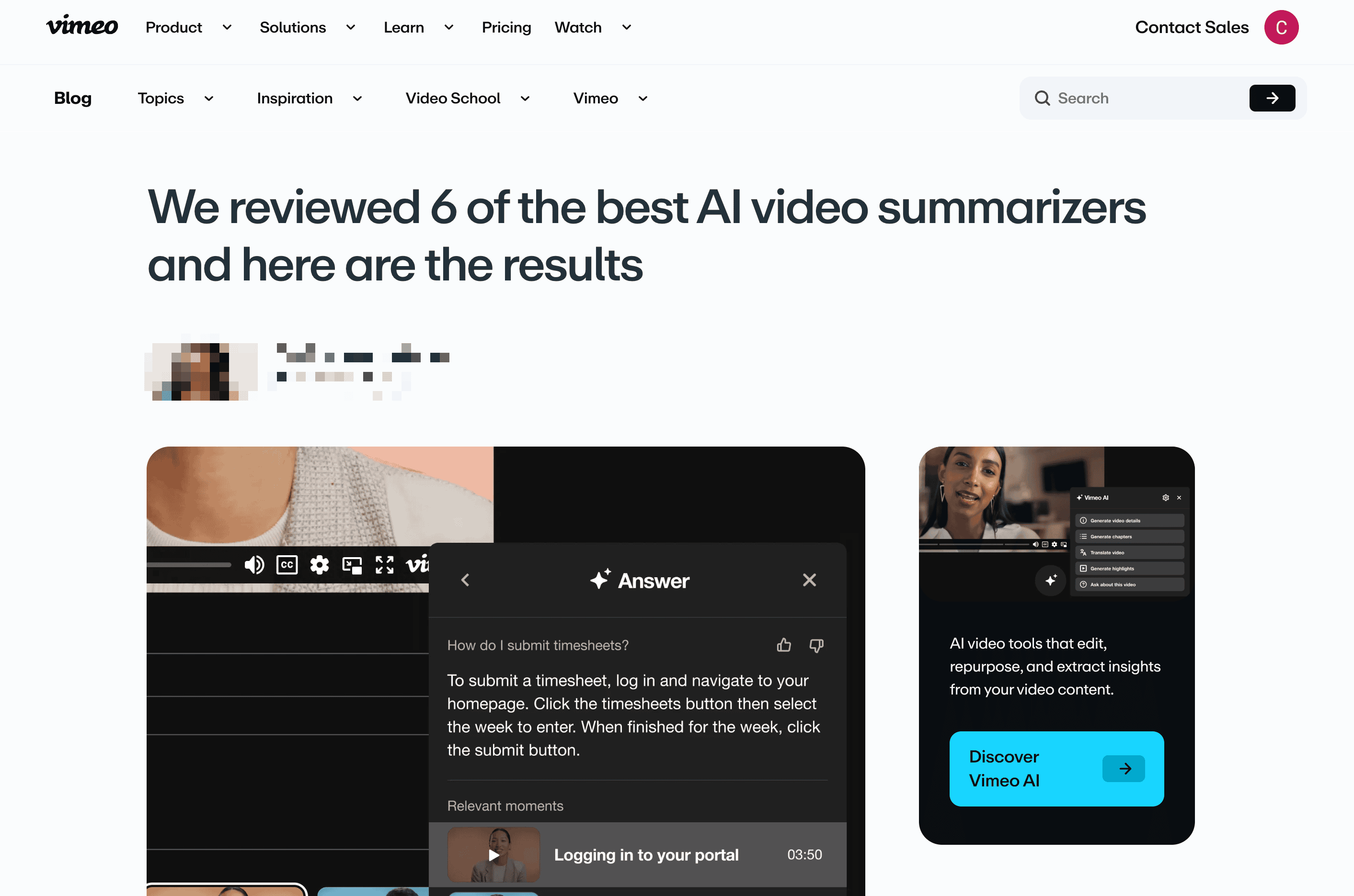 Blog Content Screenshot