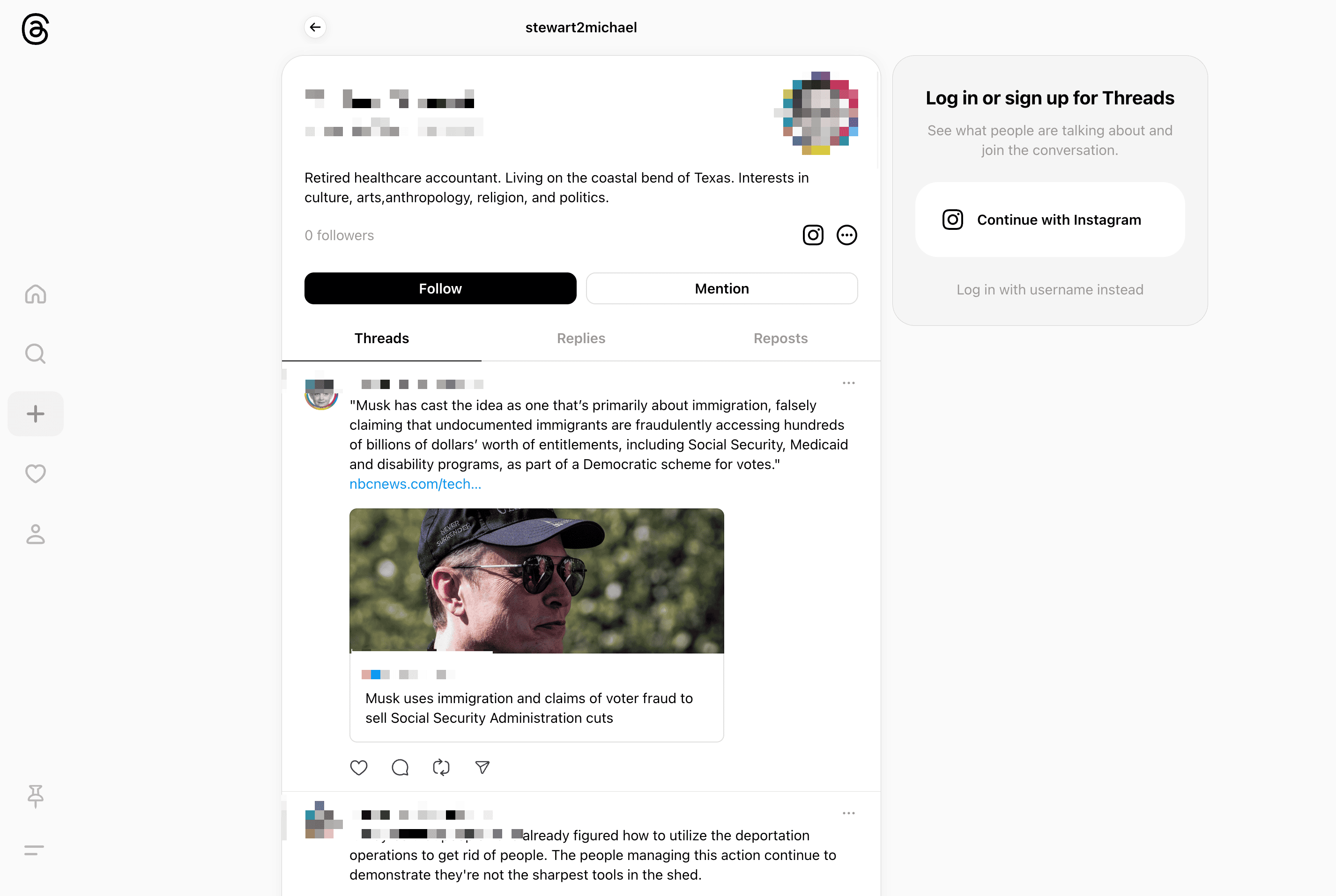 User's Profile Screenshot