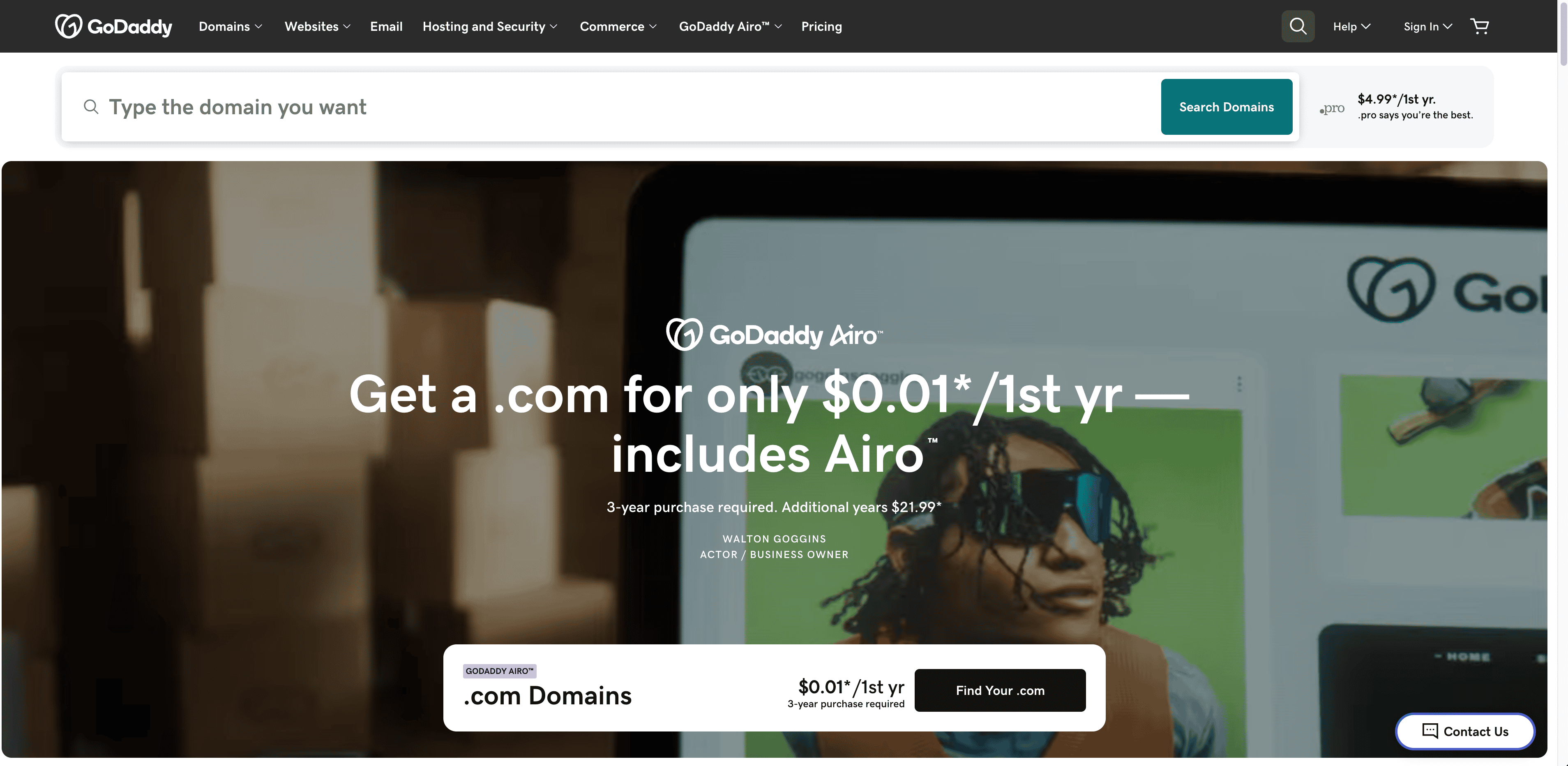 GoDaddy Screenshot