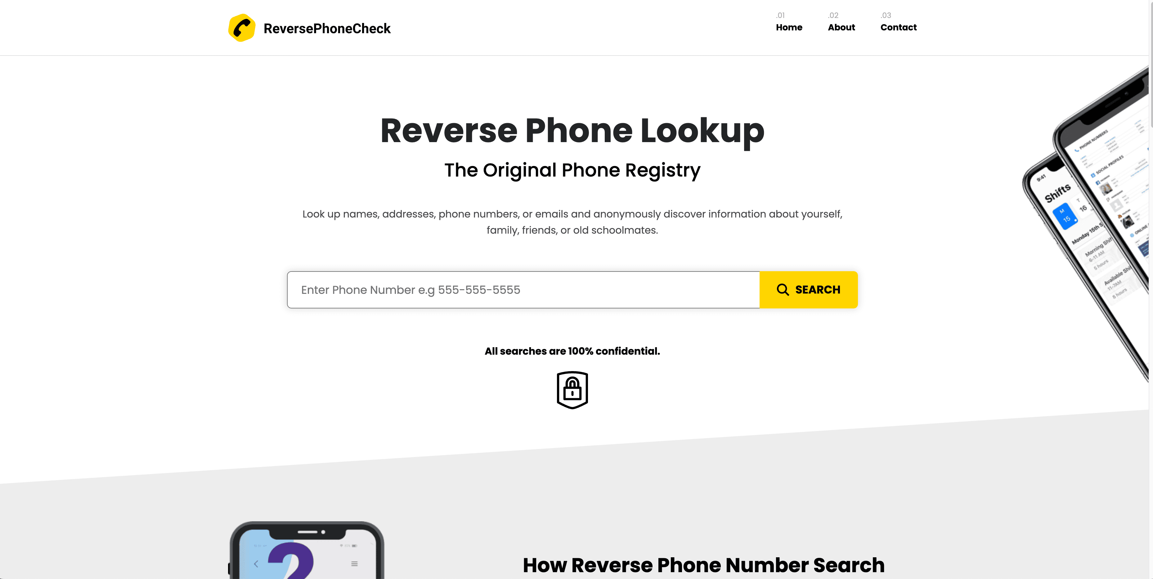 Captura de pantalla de ReversePhoneCheck