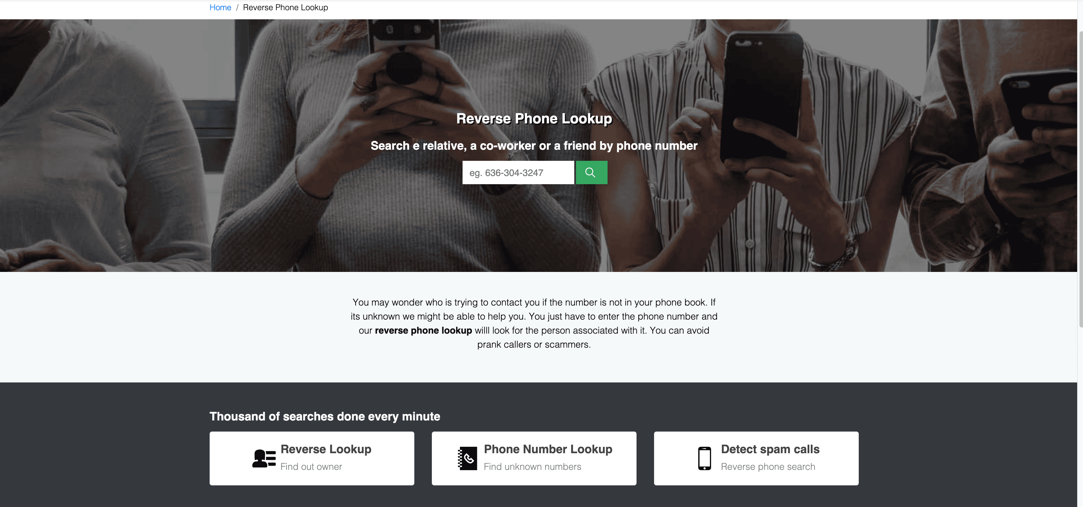 Reverse Phone Lookup Screenshot