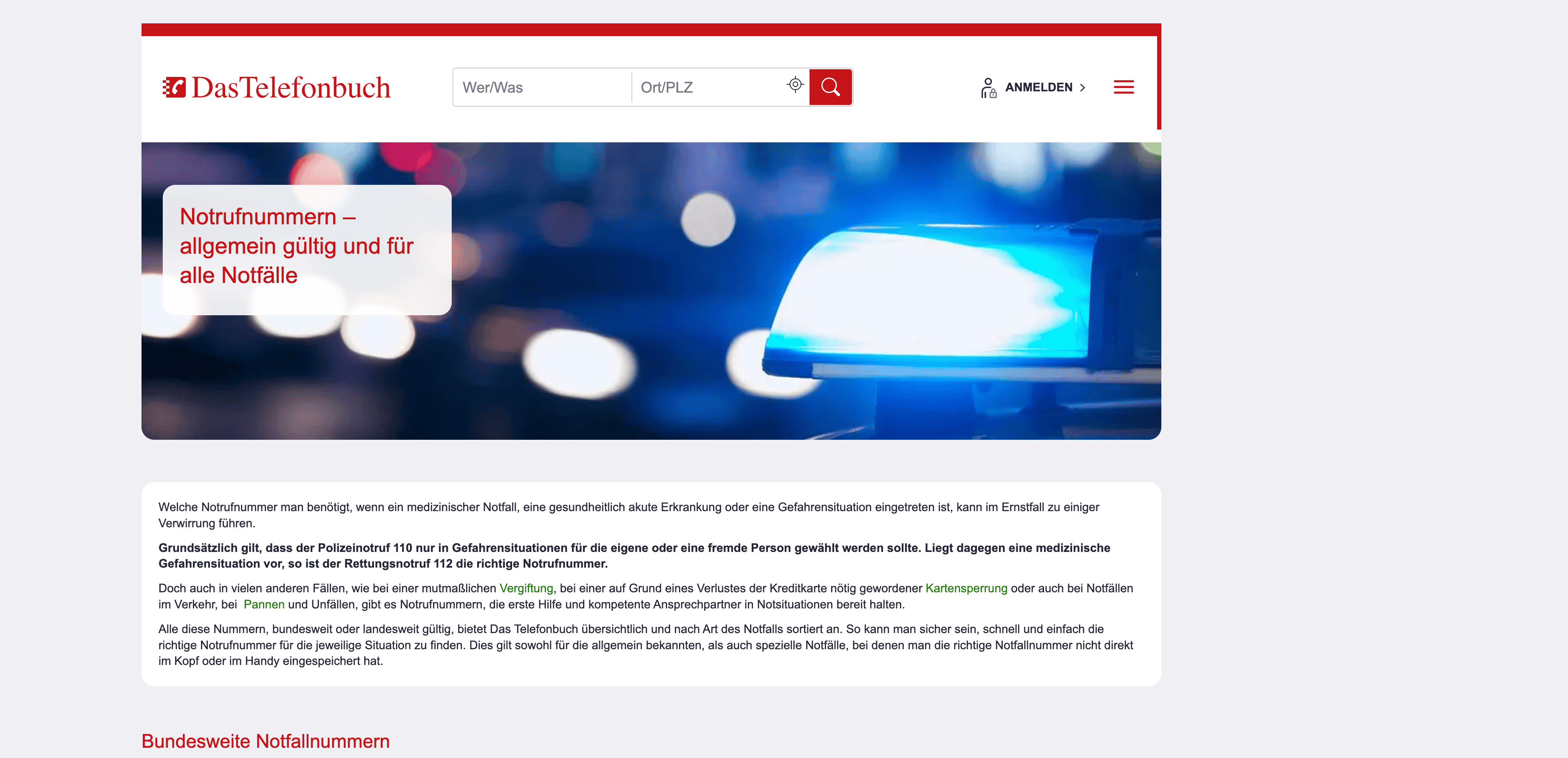 Emergency Numbers Screenshot