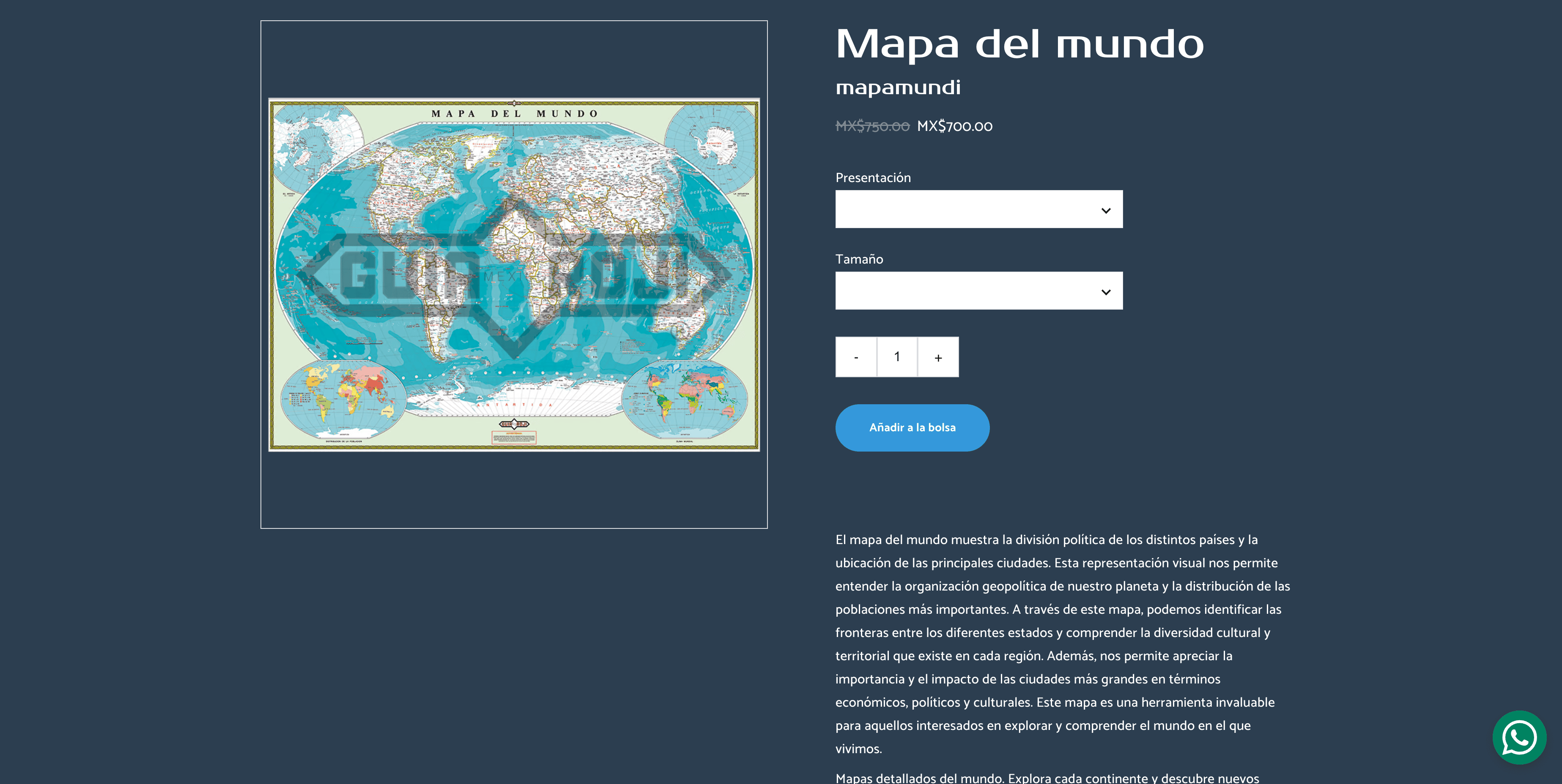 Captura de pantalla de la lista de productos de mapas de carreteras de Guia Roji
