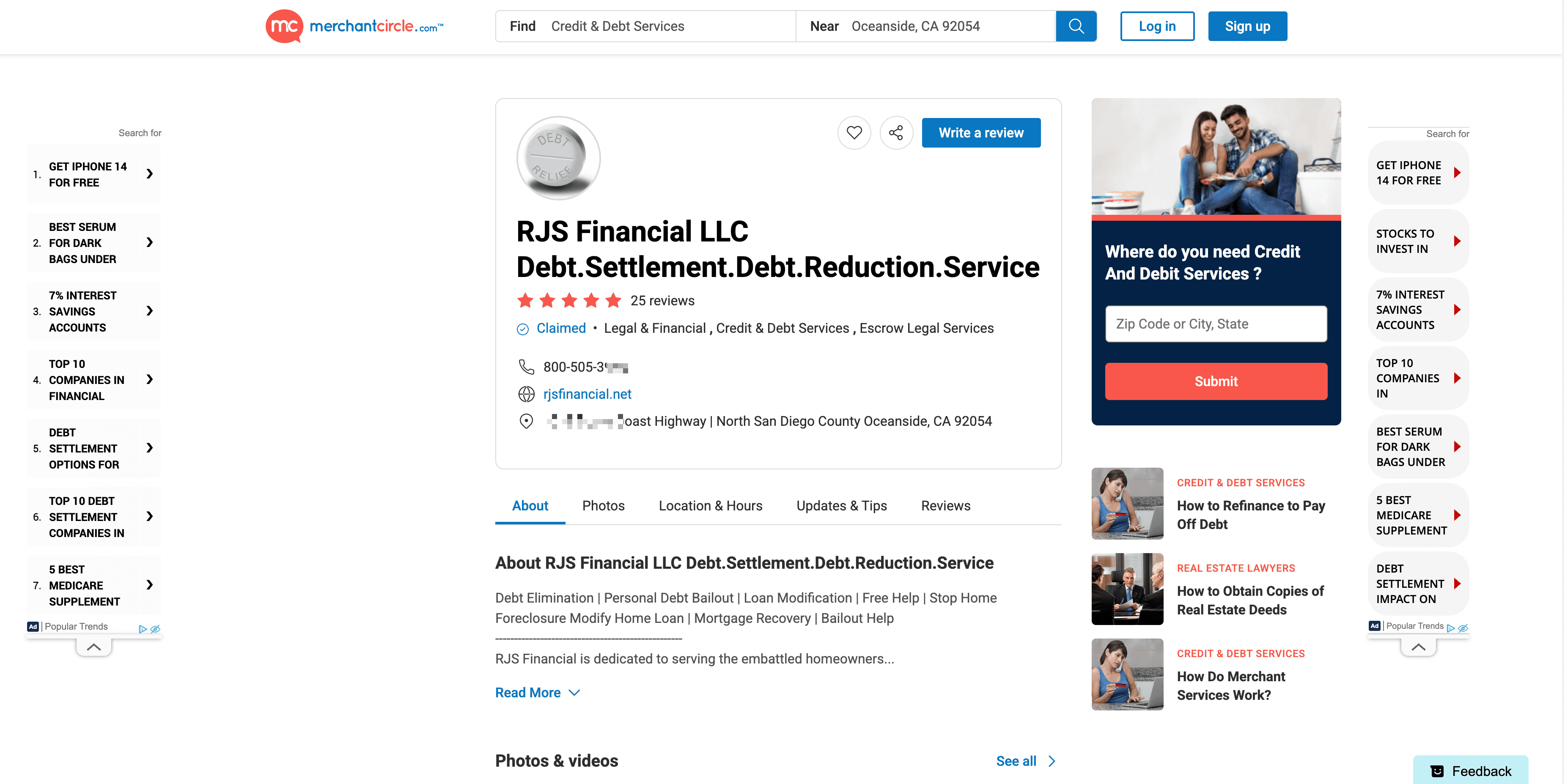 Business Profile Screenshot