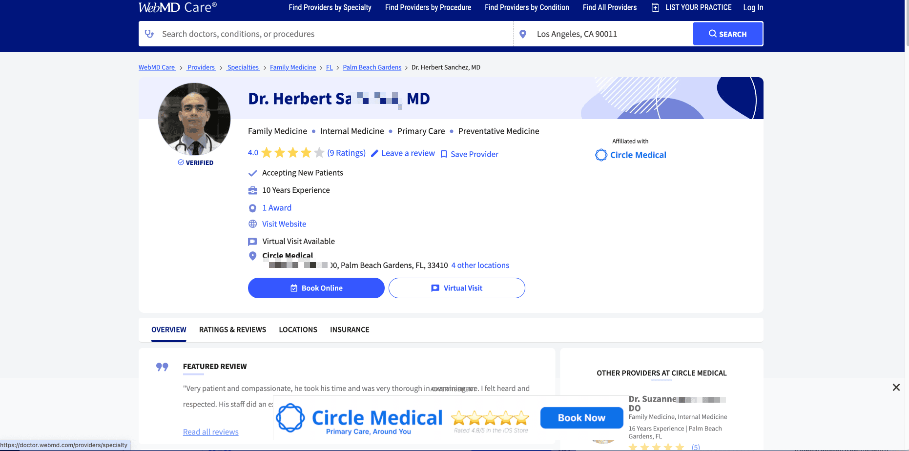 Provider Details Screenshot