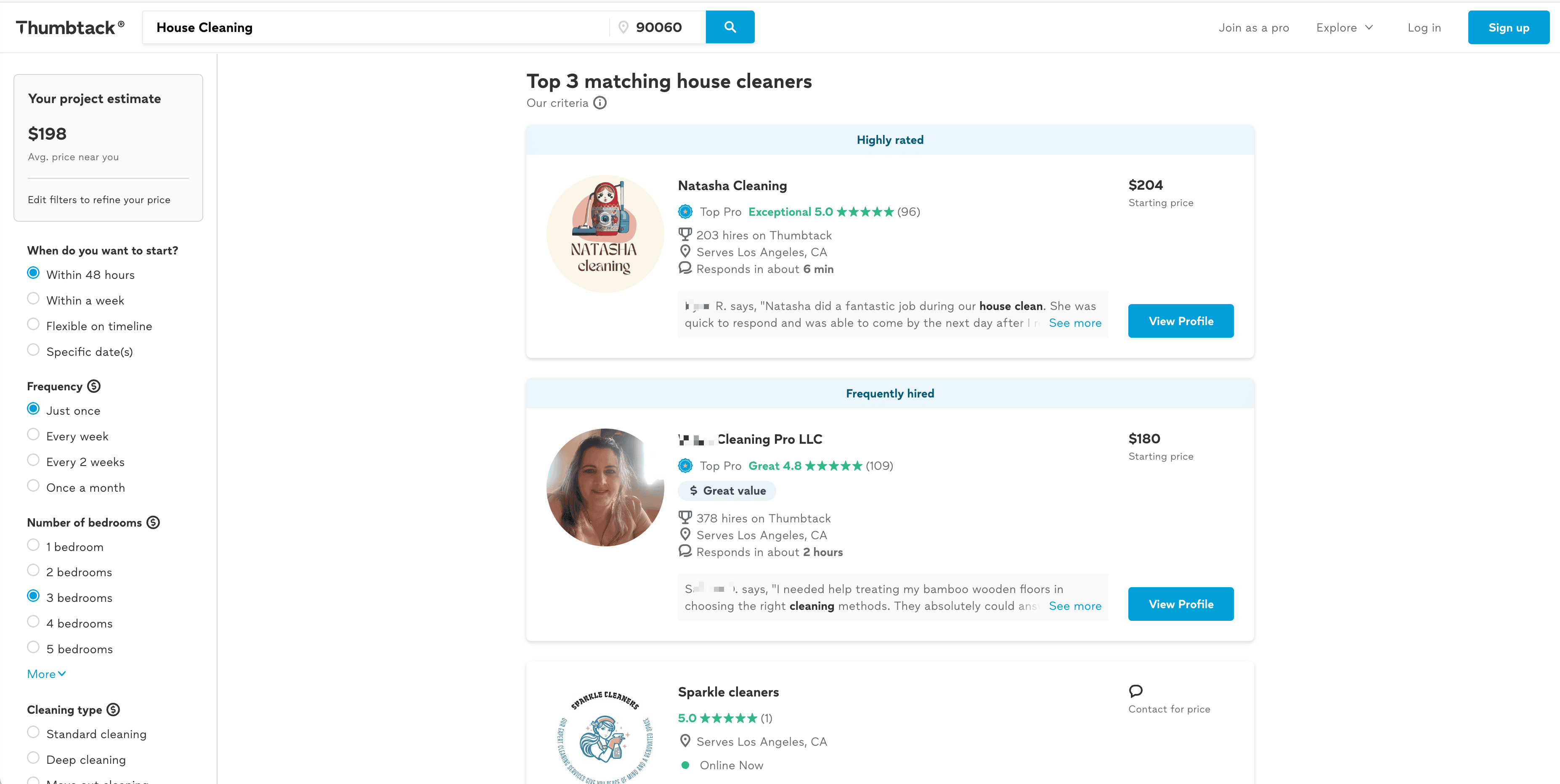 Instant Results Screenshot