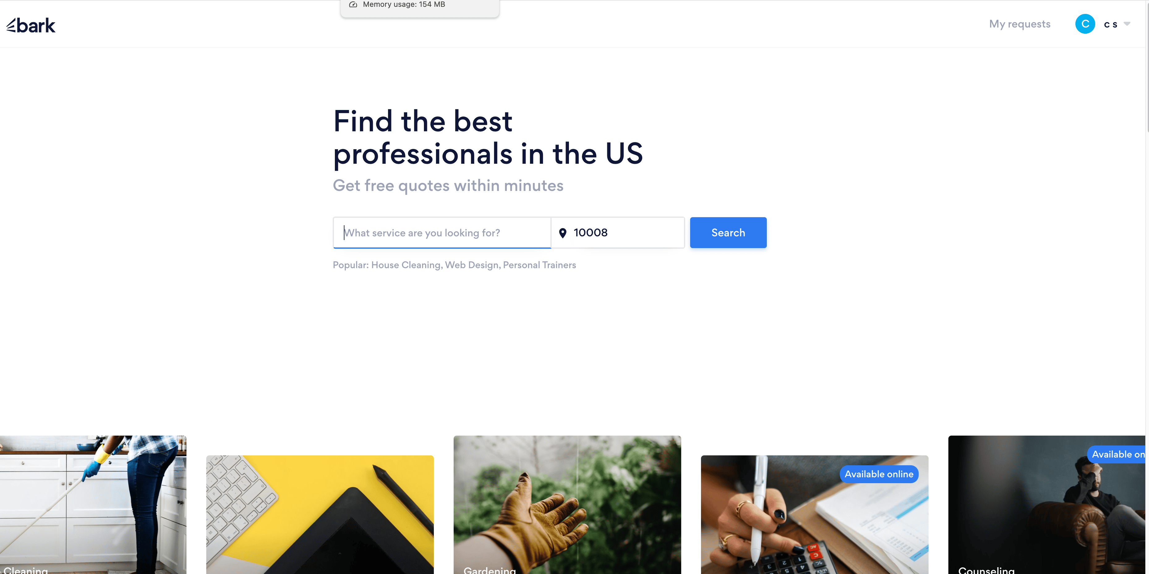 Homepage Screenshot