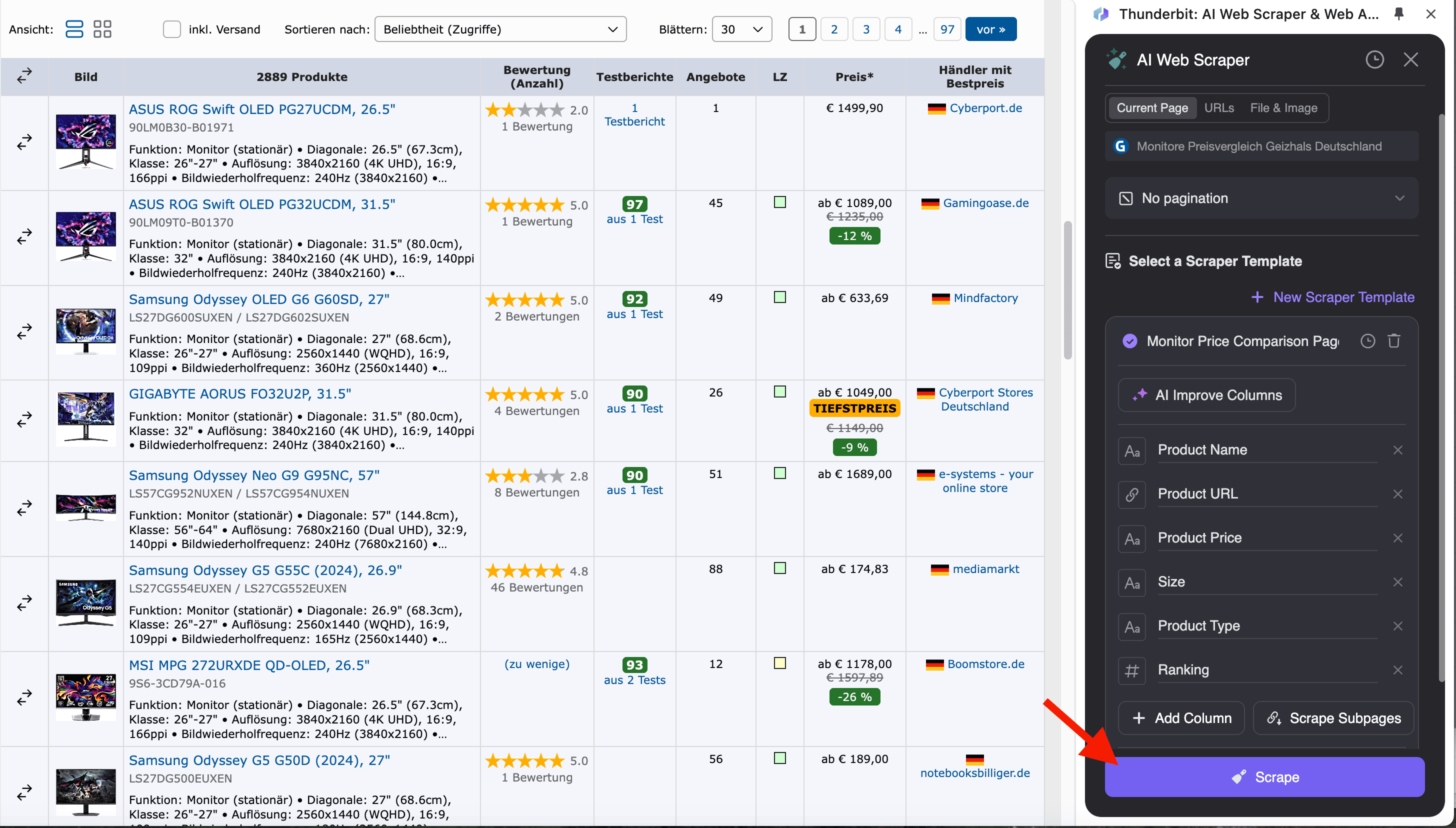 Geizhals Scraper Scrape Product Listings Prices