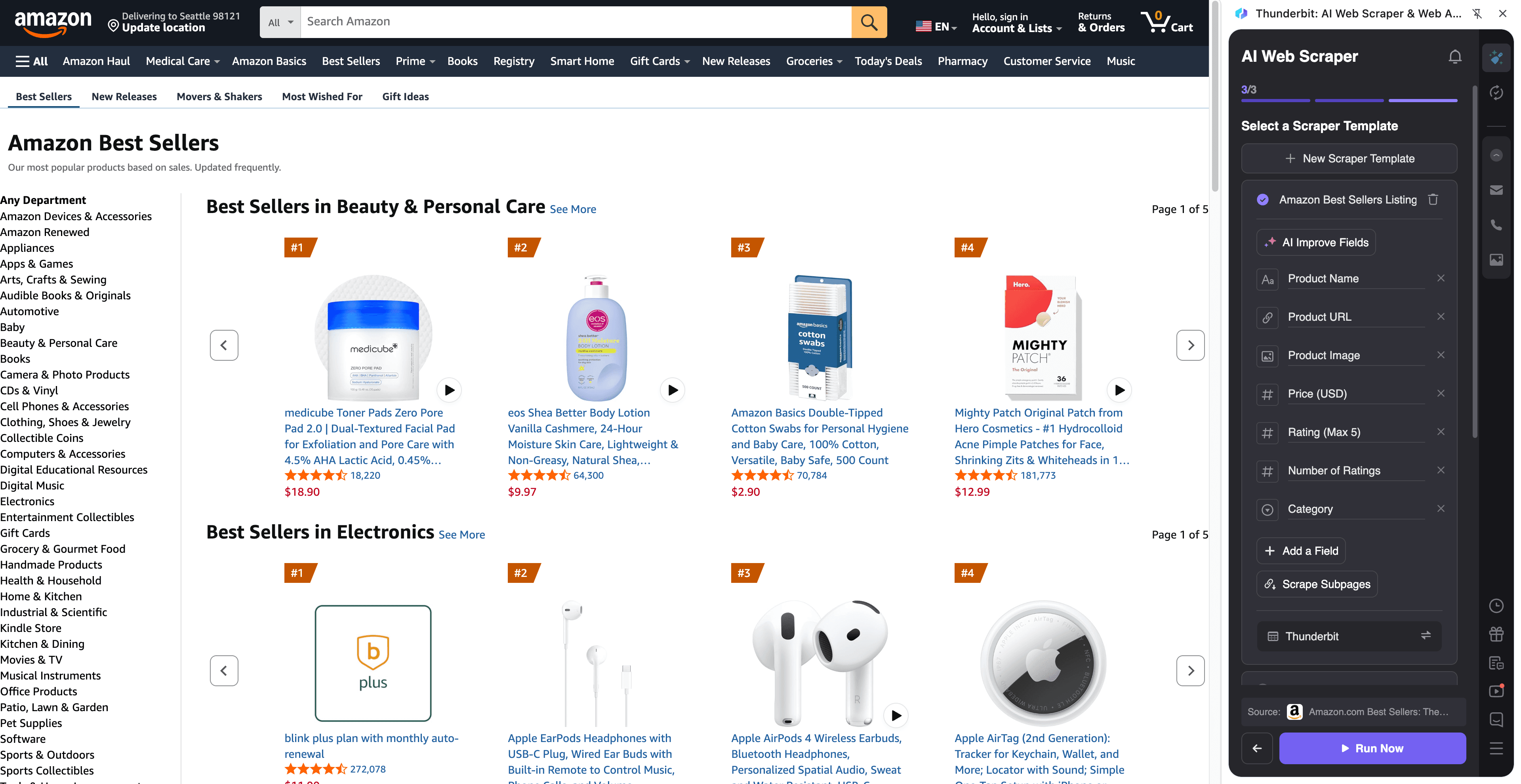 Amazon Best Sellers Screenshot