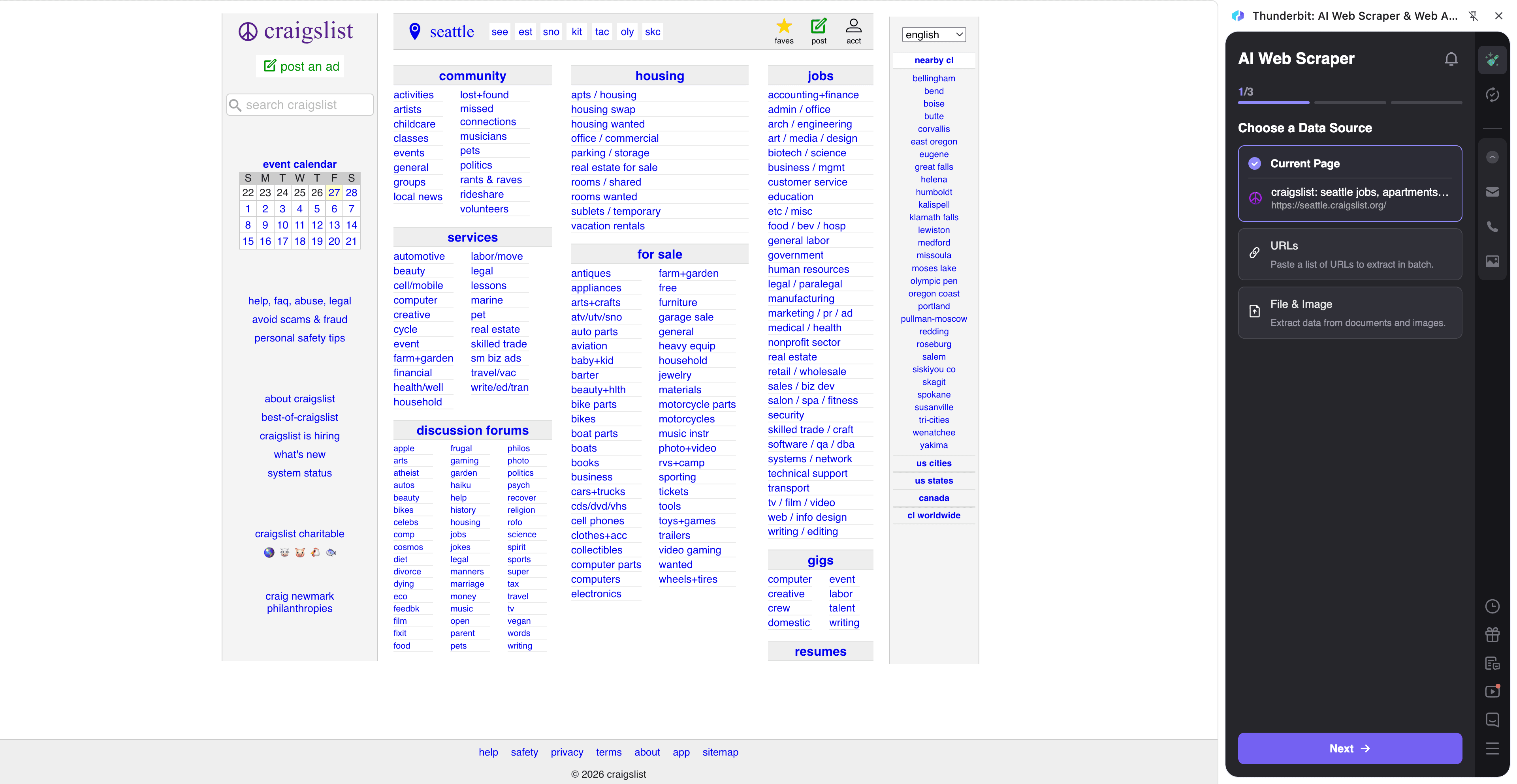 Craigslist Website Screenshot