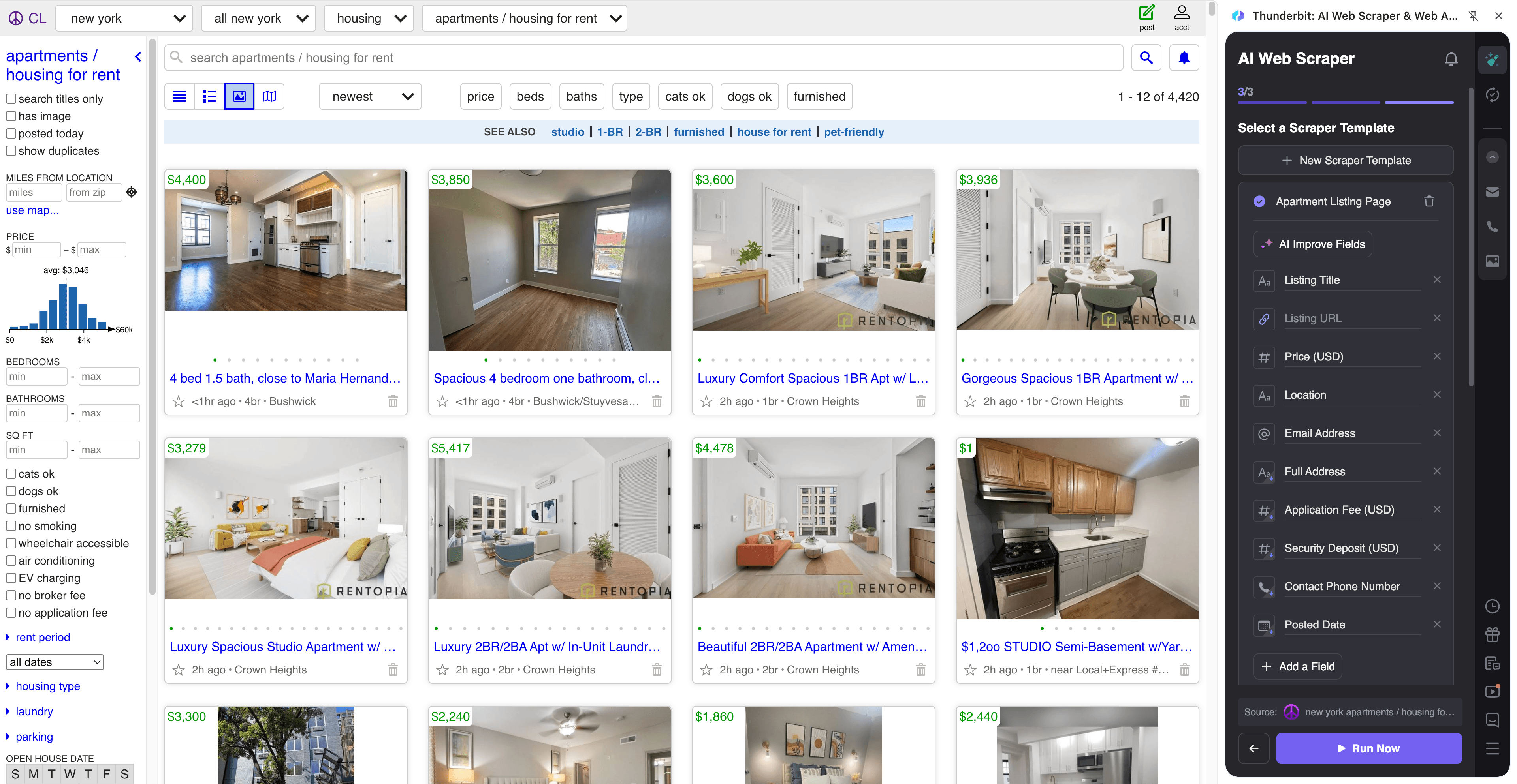 Craigslist Real Estate Lead Generation Screenshot