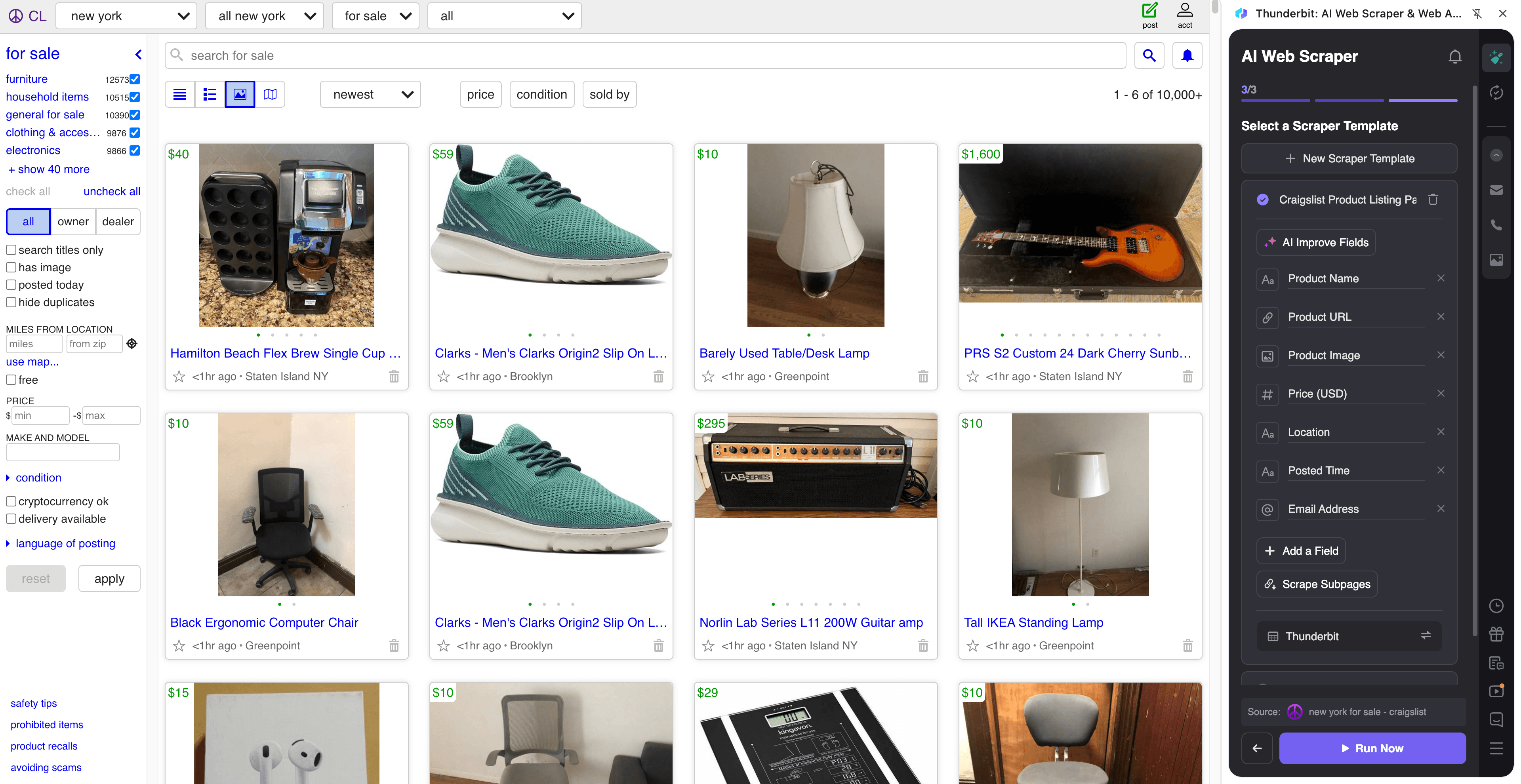 Craigslist Freelance Gig Sourcing Screenshot
