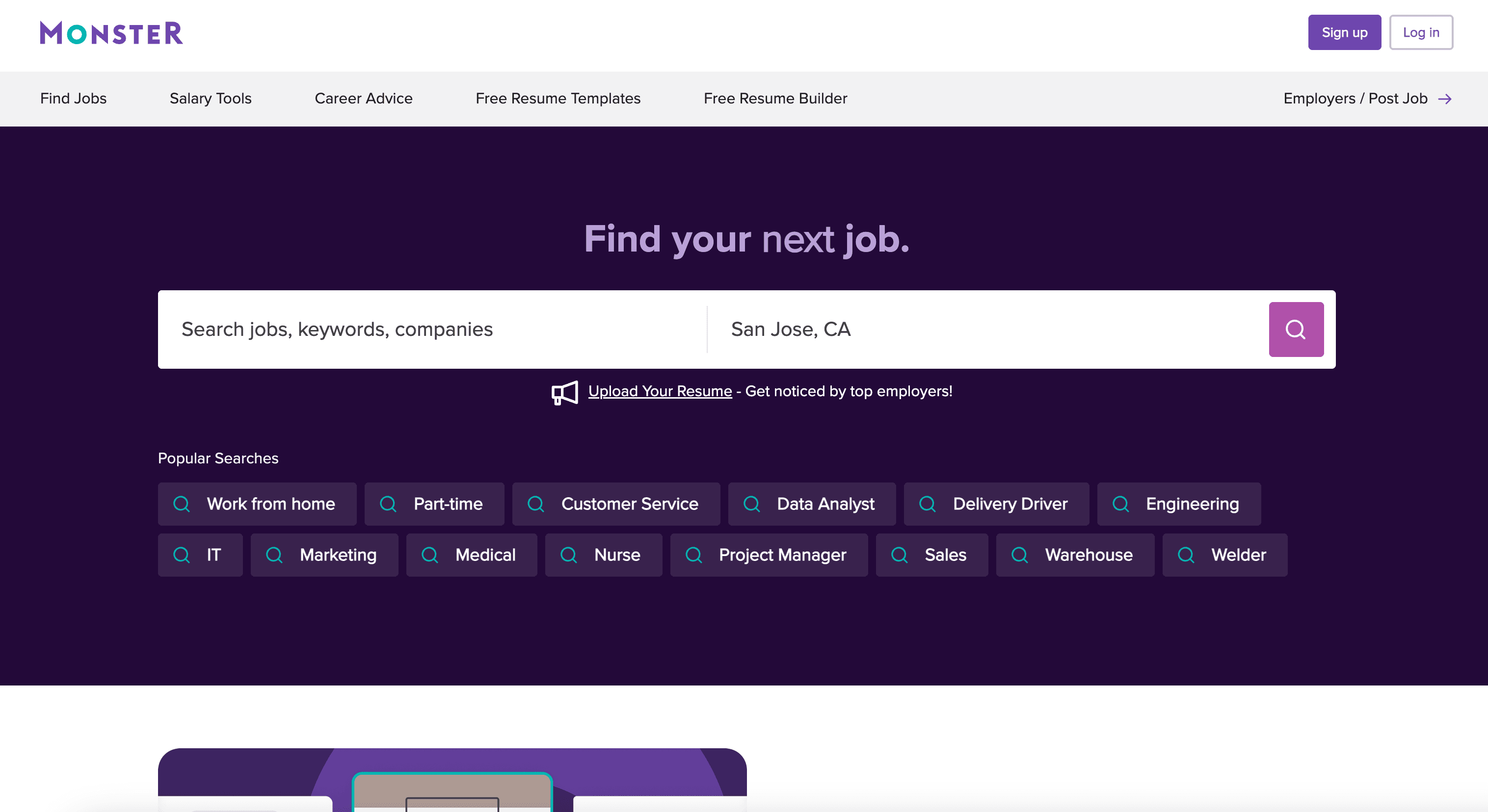 Monster Website Screenshot