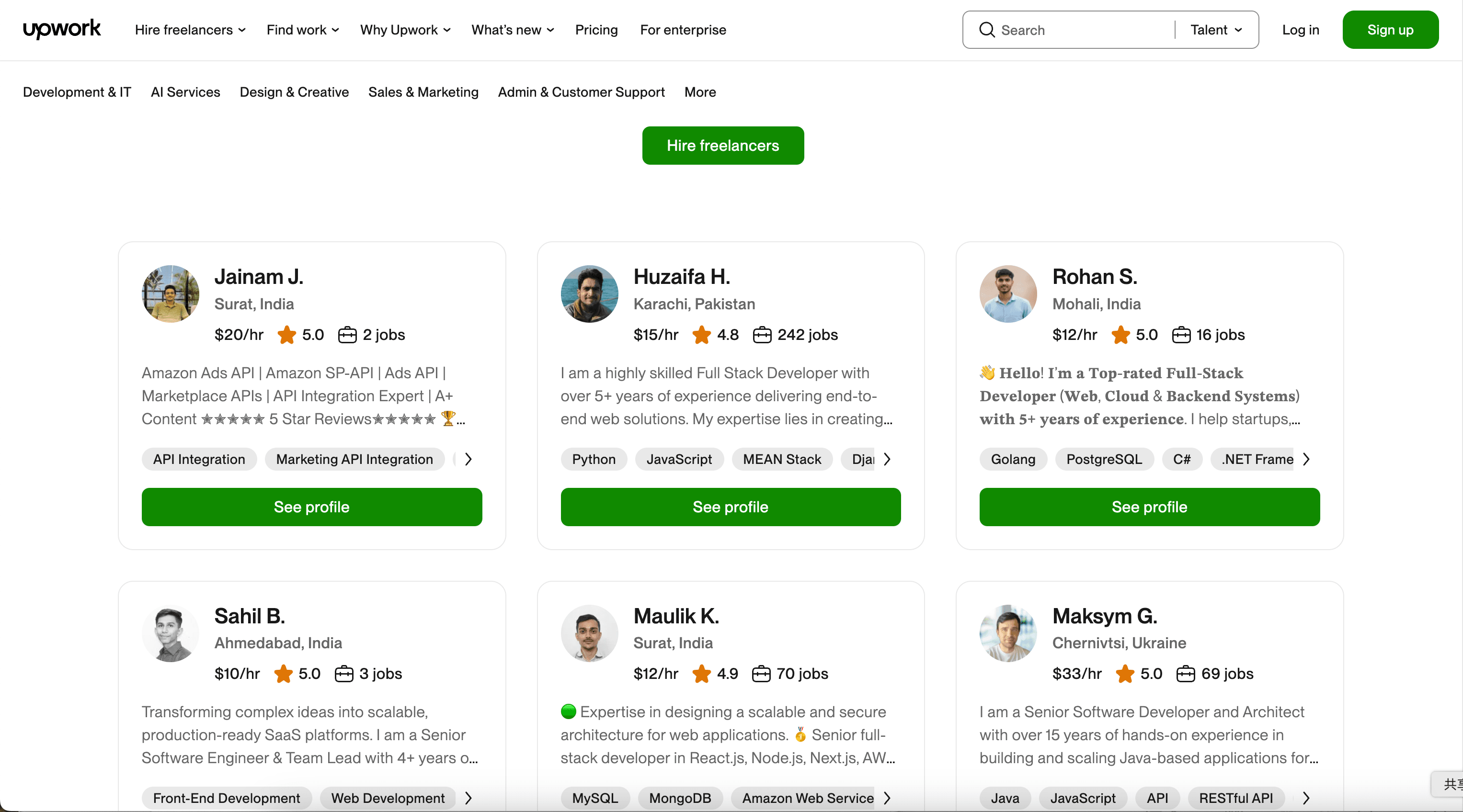 Scrape Freelancer Profiles Screenshot
