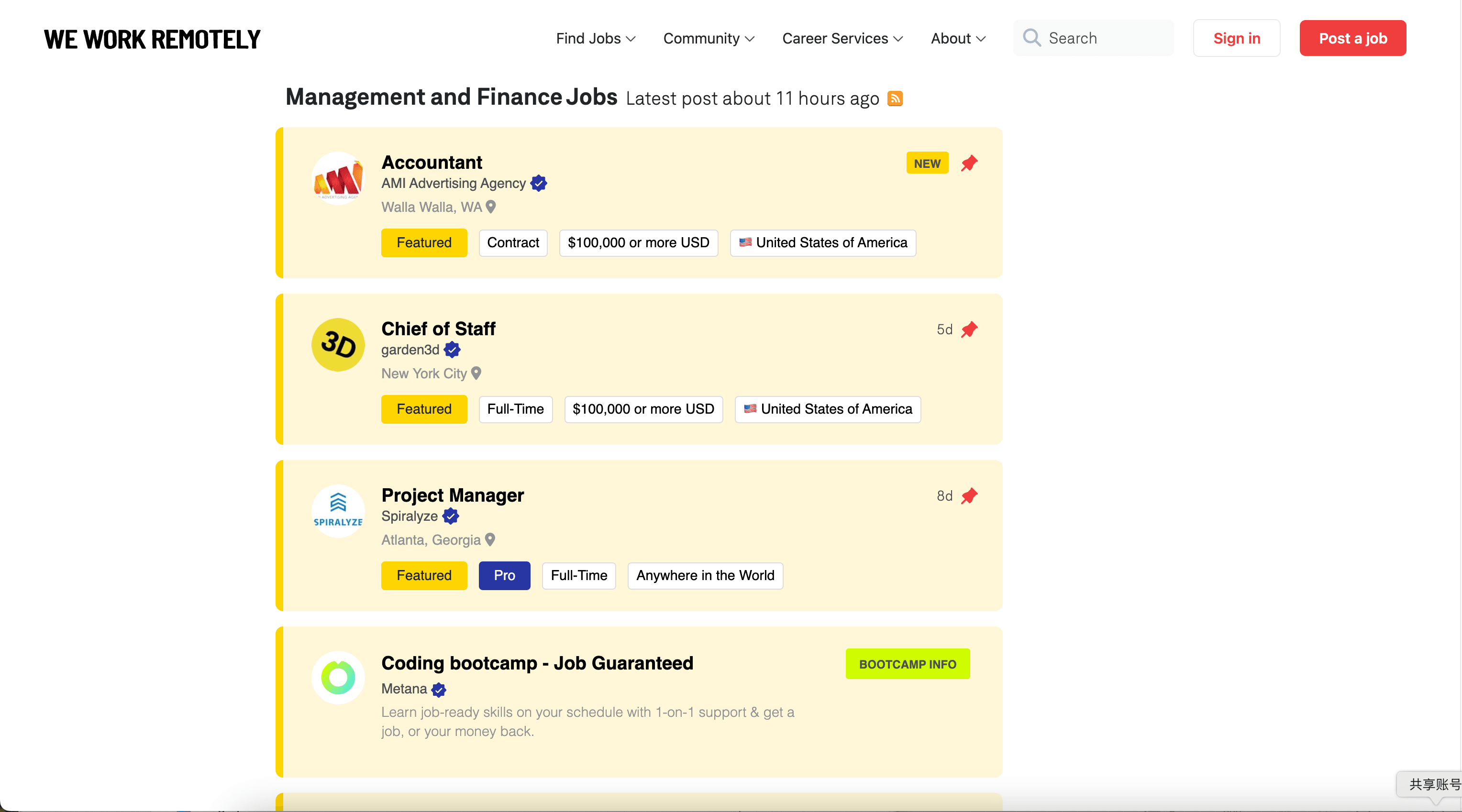 All Remote Jobs Listing