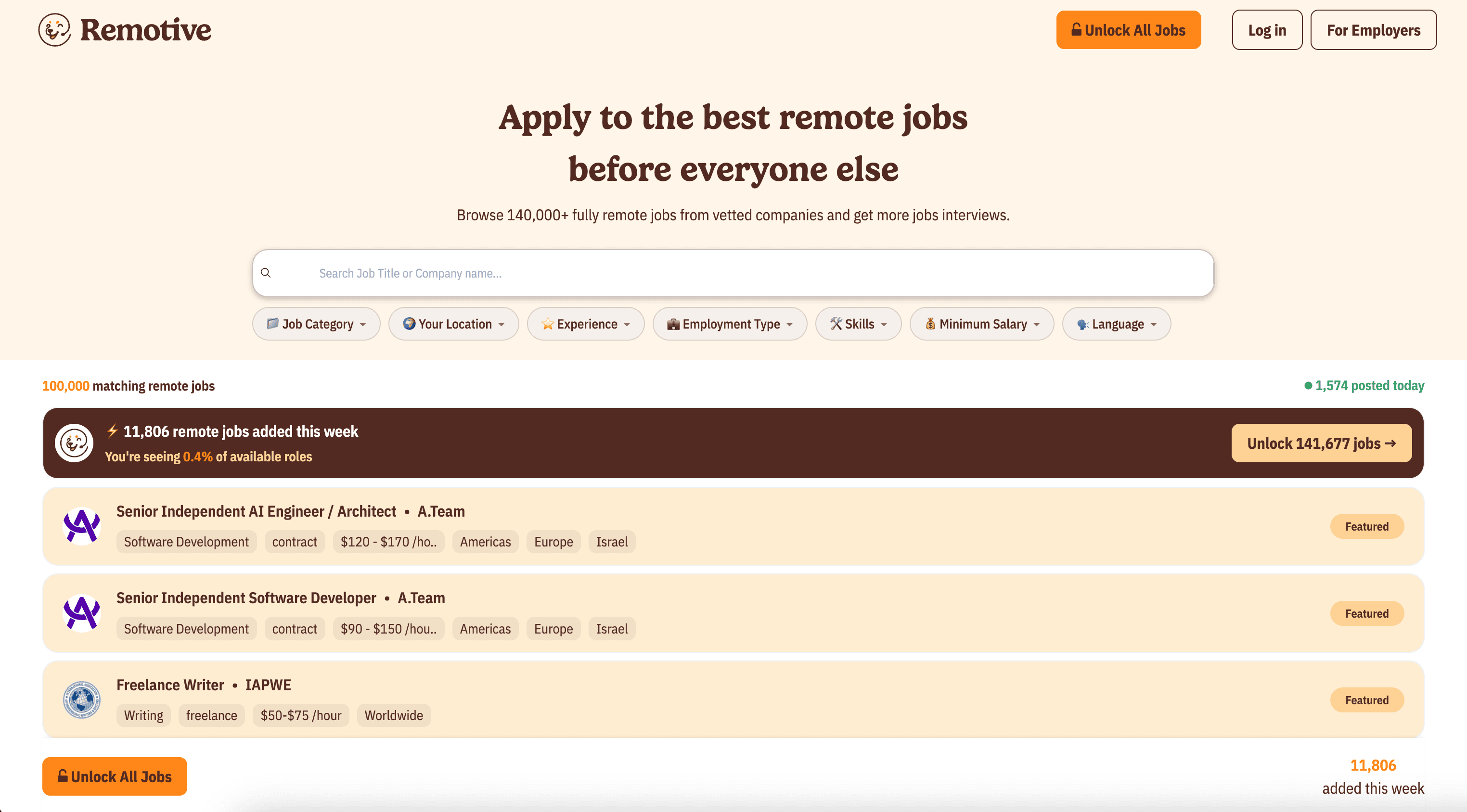 Remotive Website Screenshot