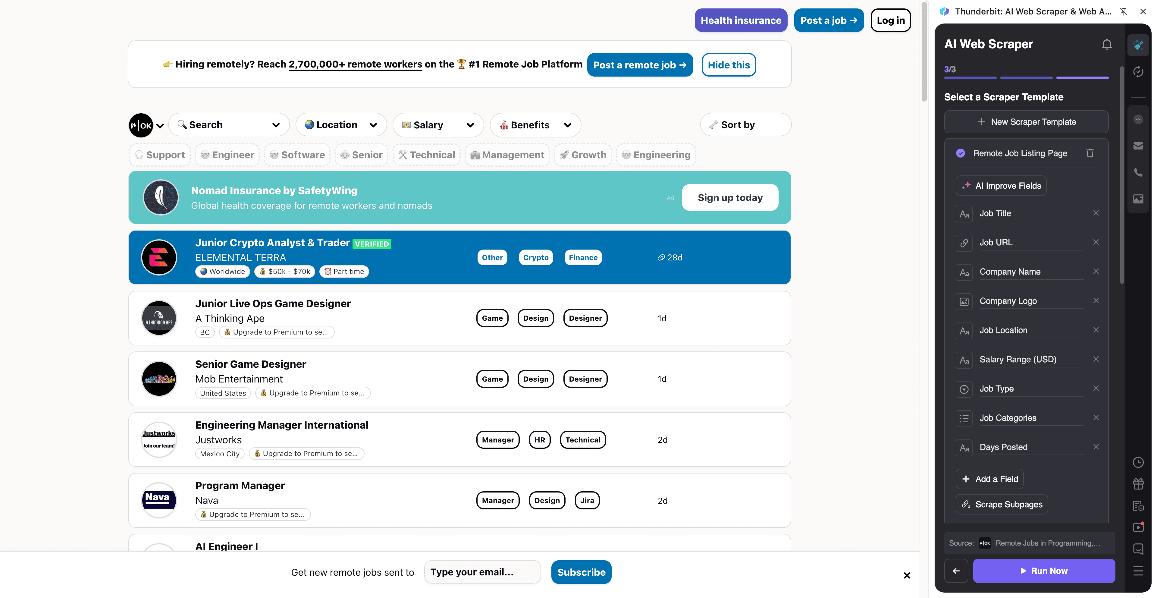 Browse Remote Job Listings Screenshot