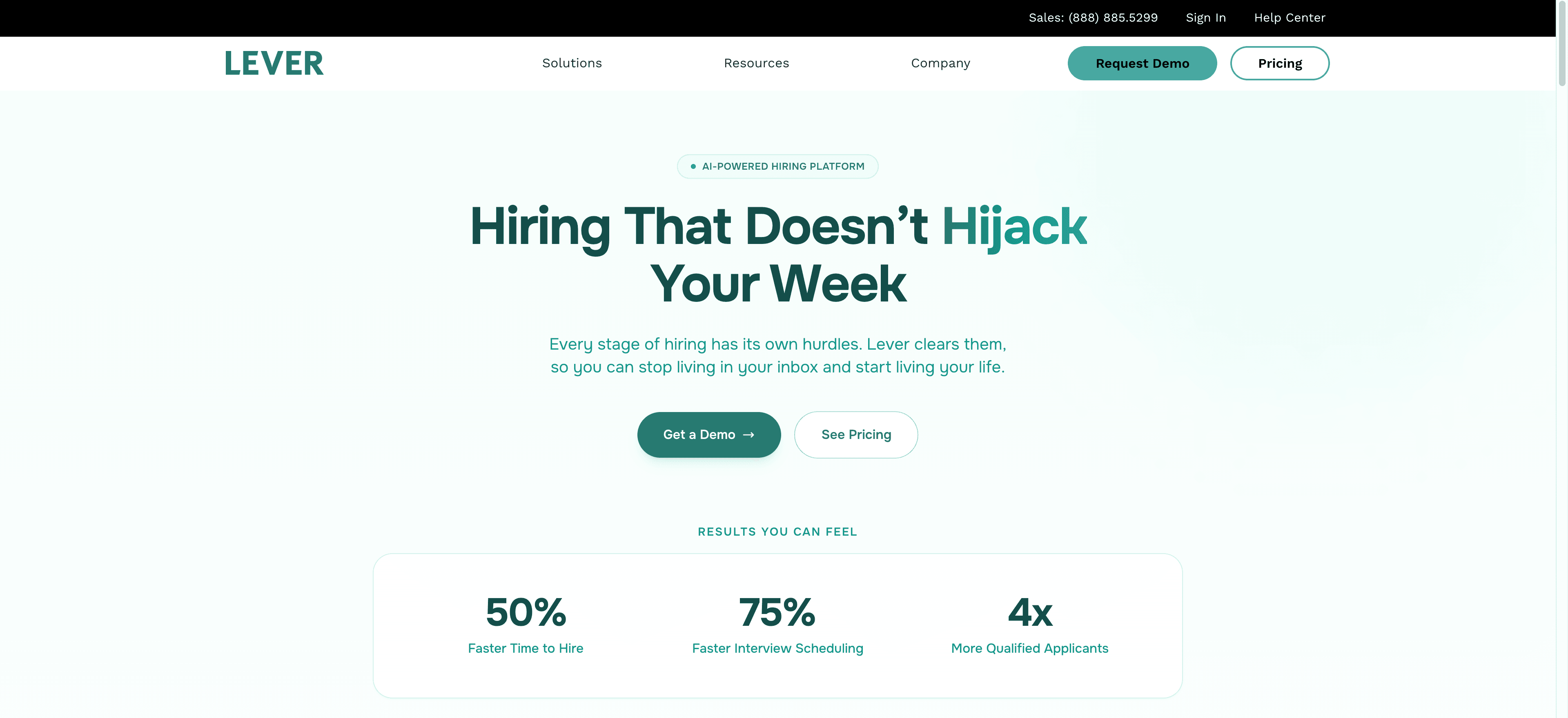 Lever Website Screenshot