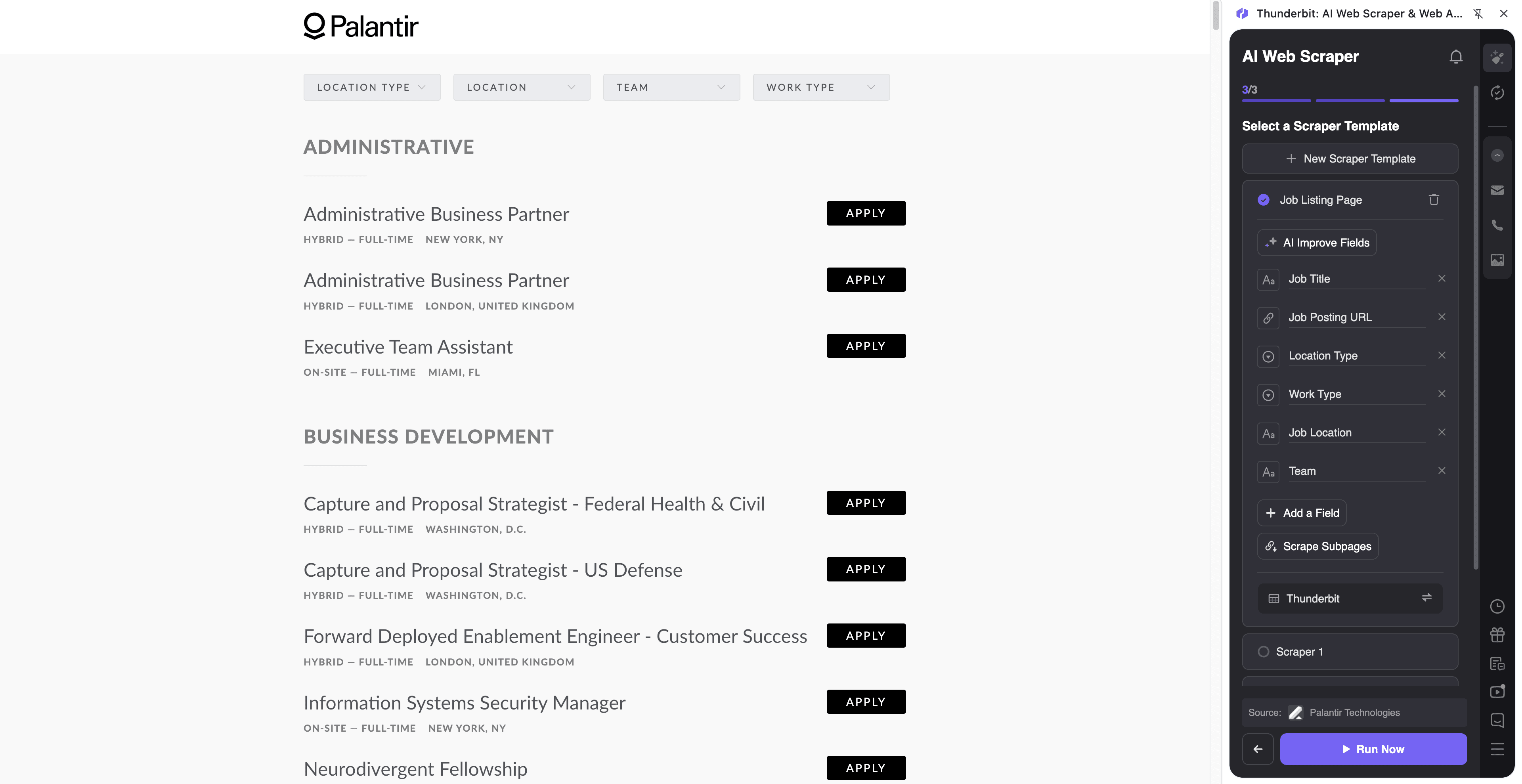 Lever Palantir Jobs Screenshot