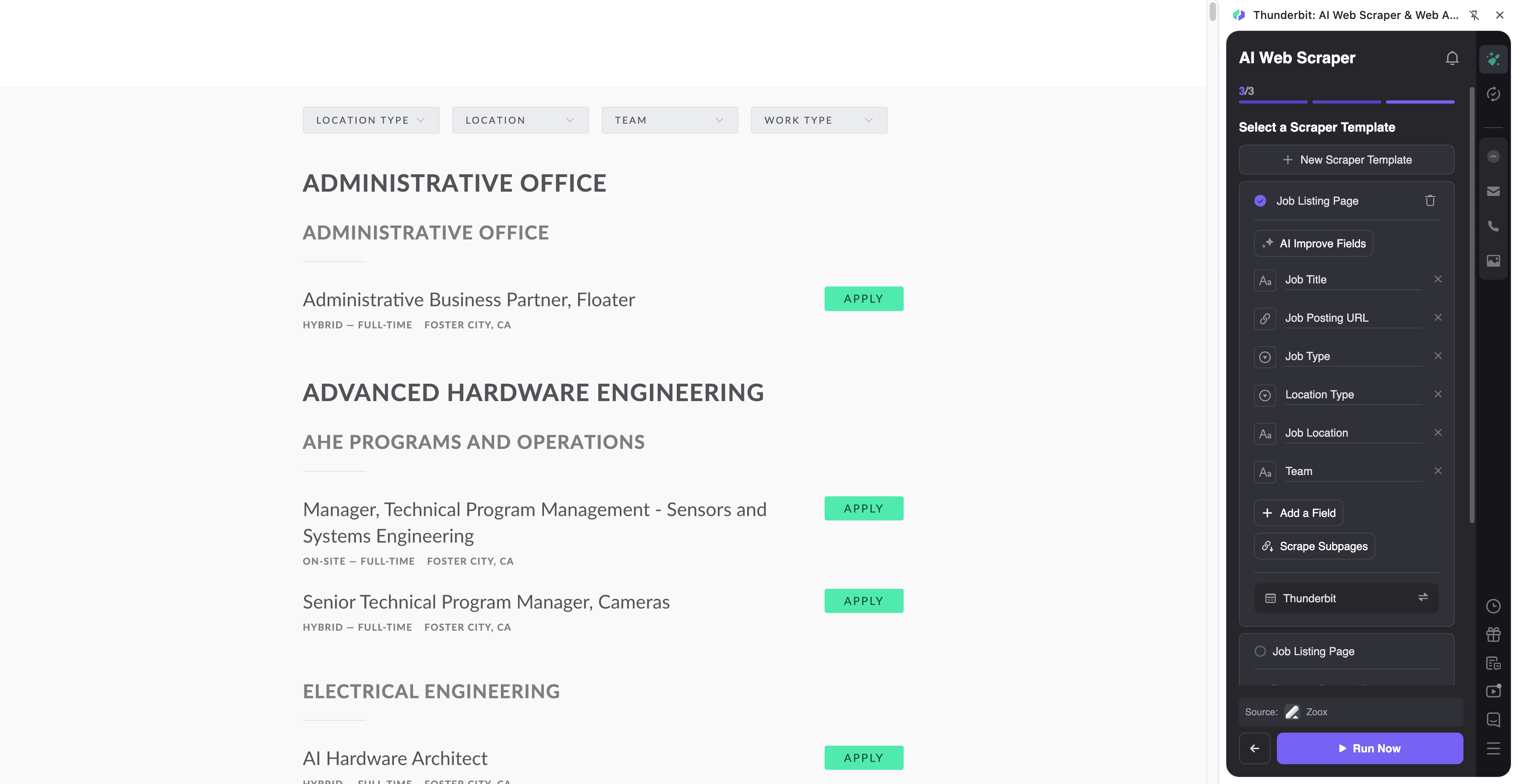 Lever Zoox Jobs Screenshot