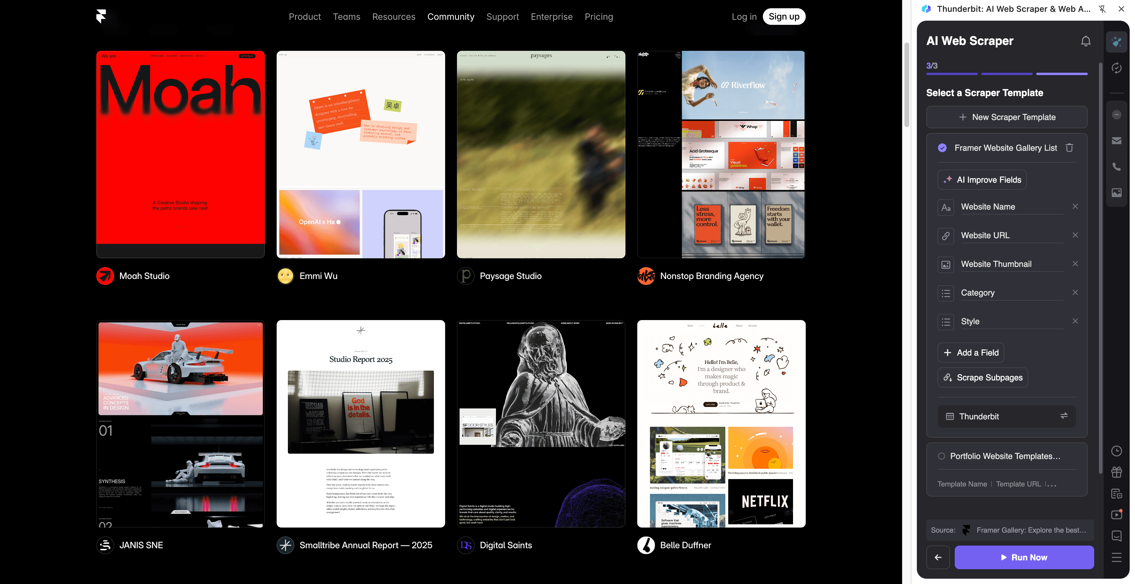 High-End Showcase Site Analysis Screenshot