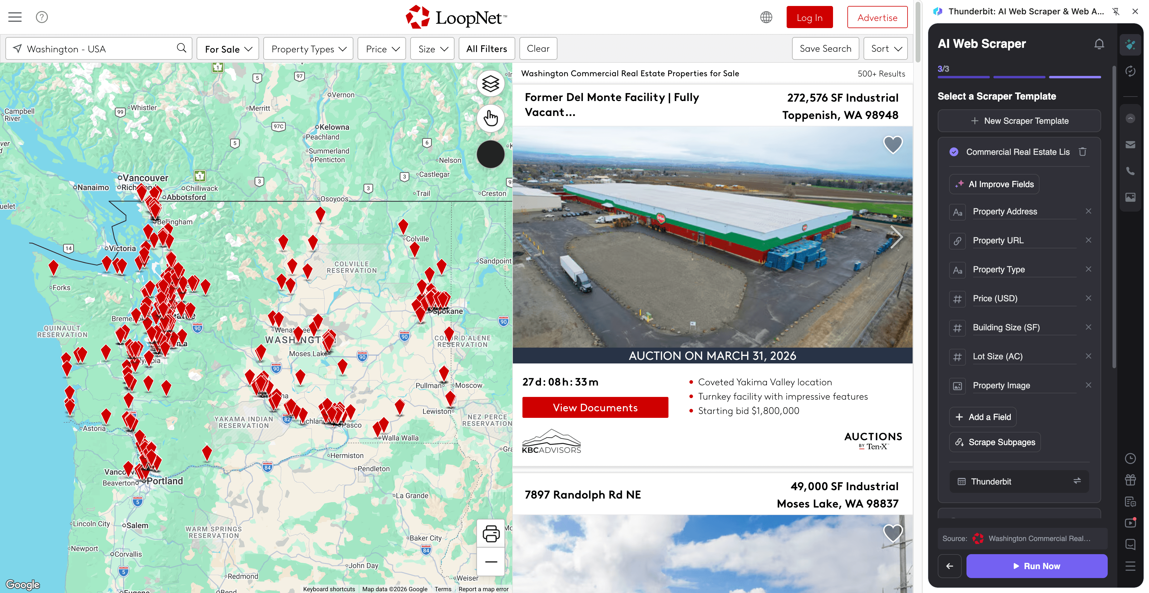 LoopNet Regional Investment Deal Flow Screenshot