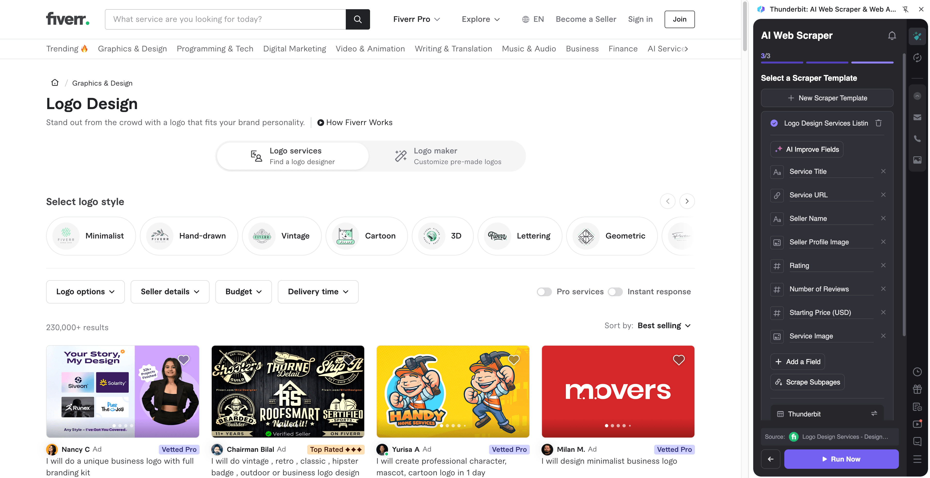 Logo & Brand Identity Pricing Screenshot