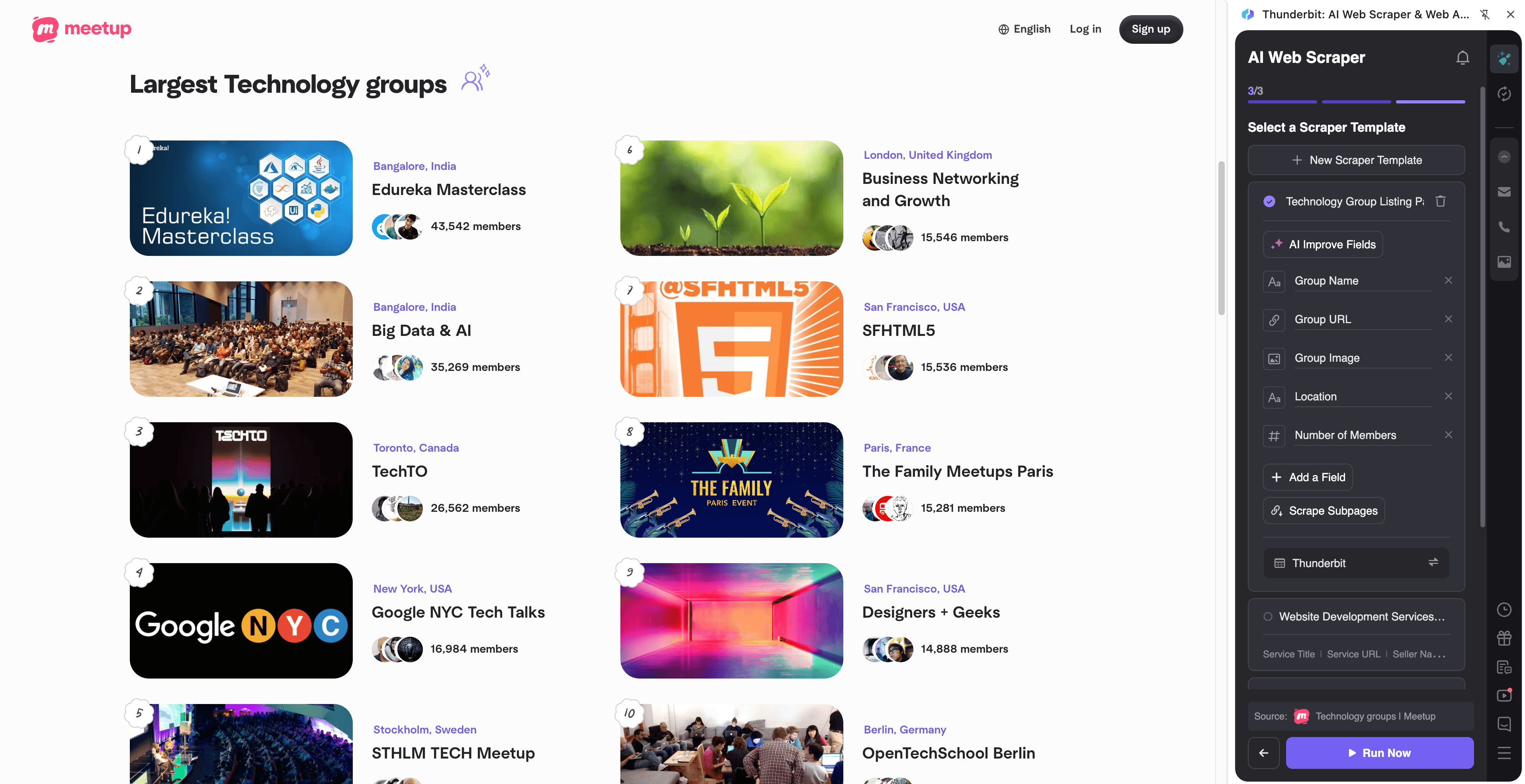 Tech & AI Community Networking Screenshot