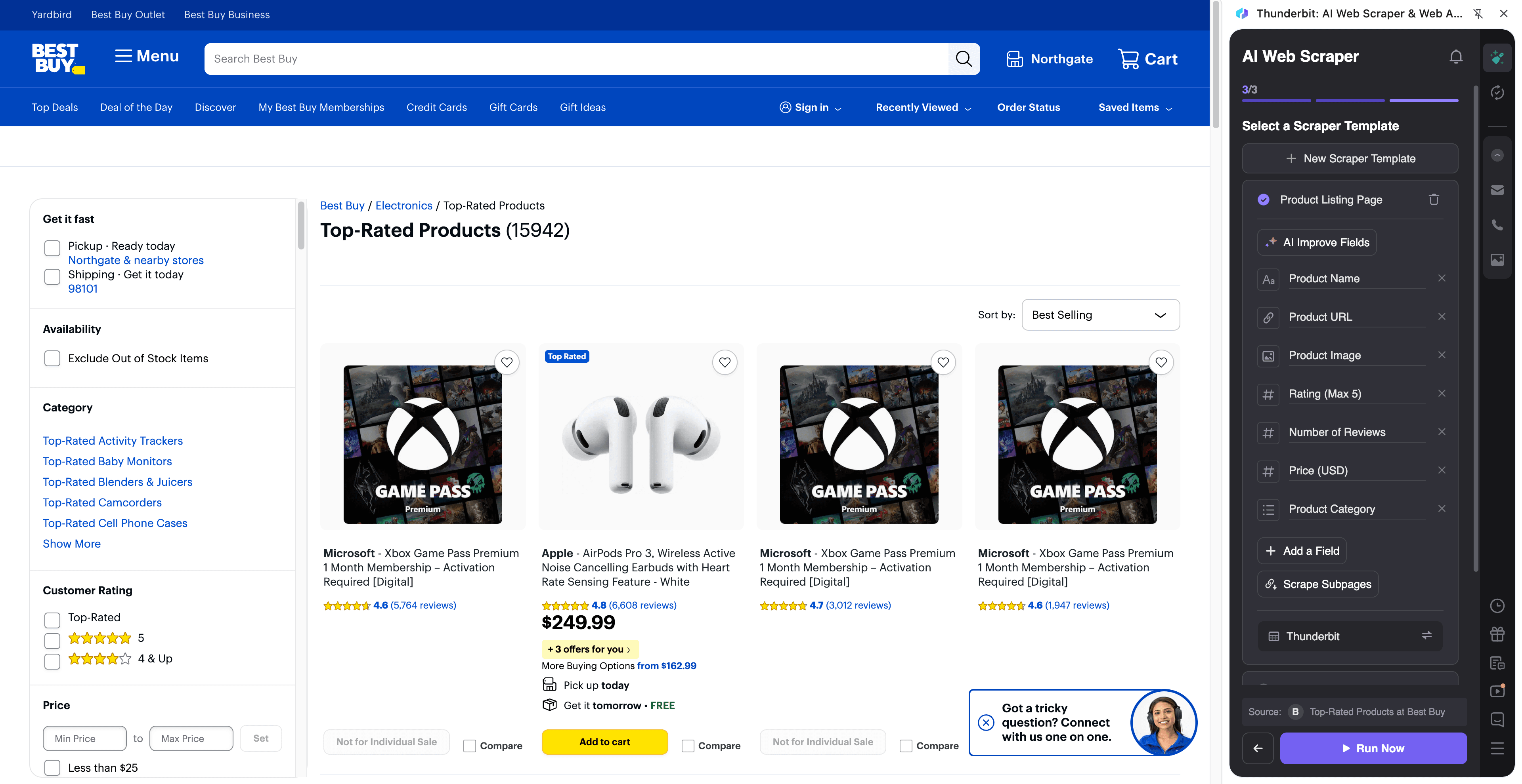 Best Selling Electronics Index Screenshot