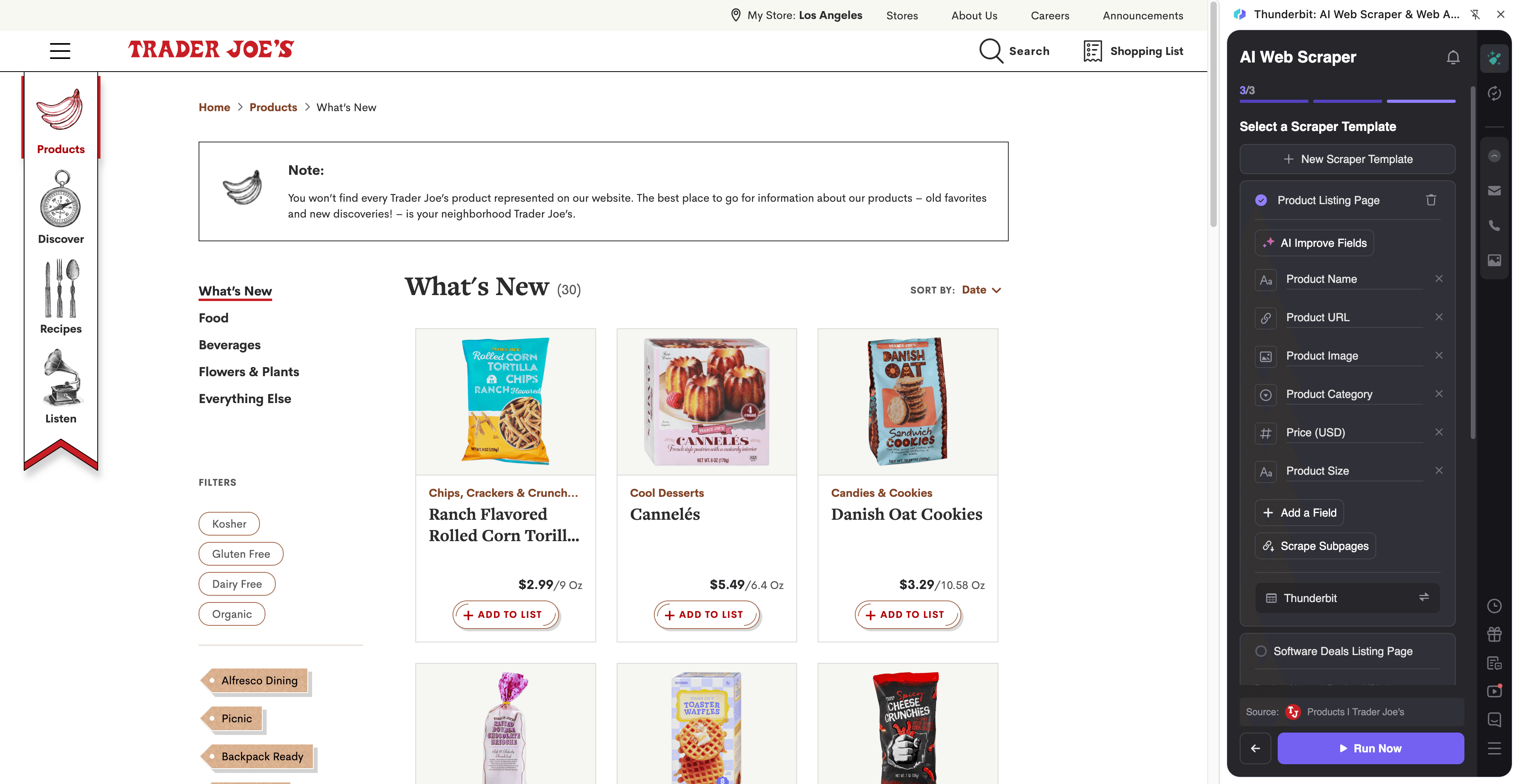 Seasonal & New Product Tracker Screenshot