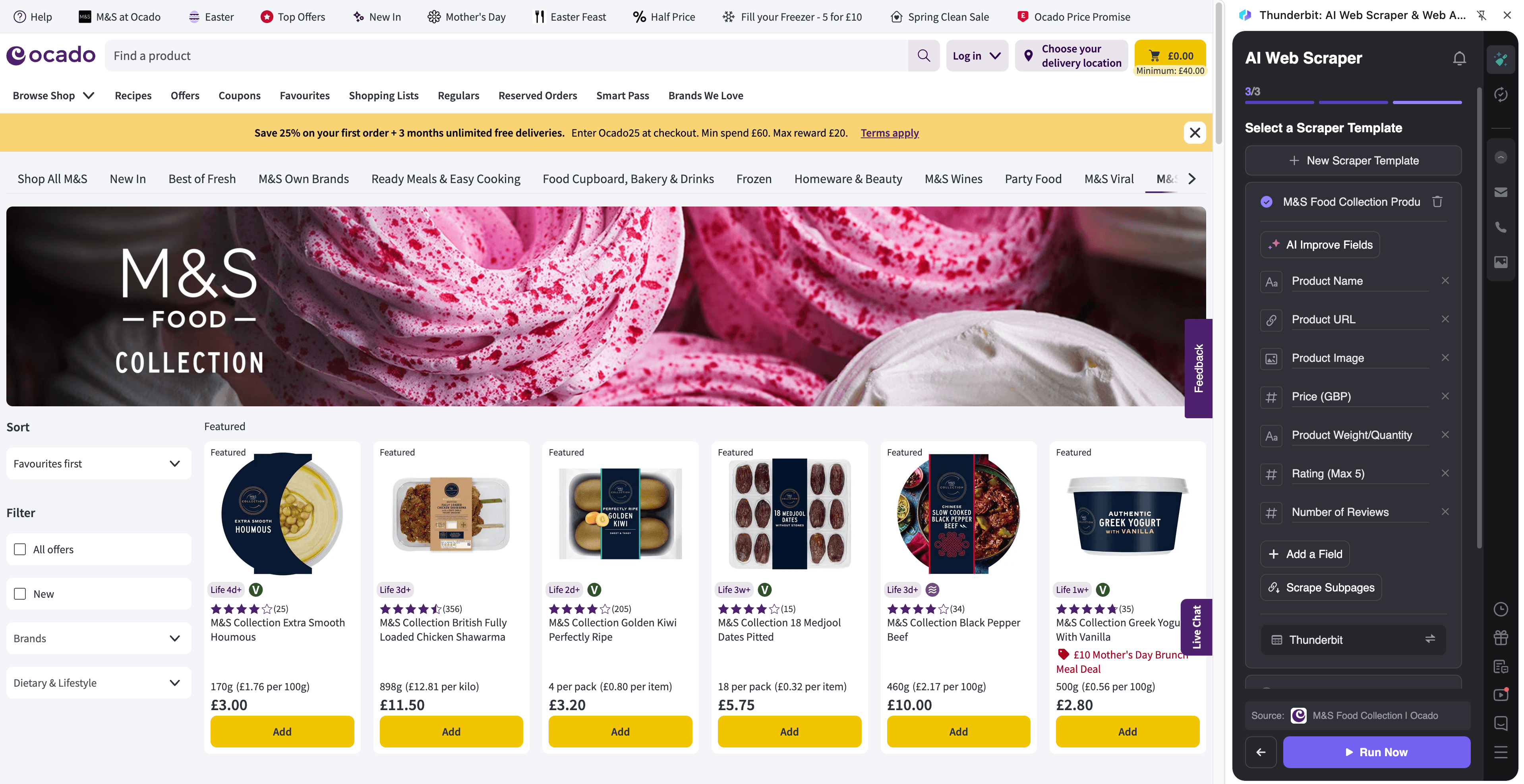 Ocado M&S Food Exclusive Collection