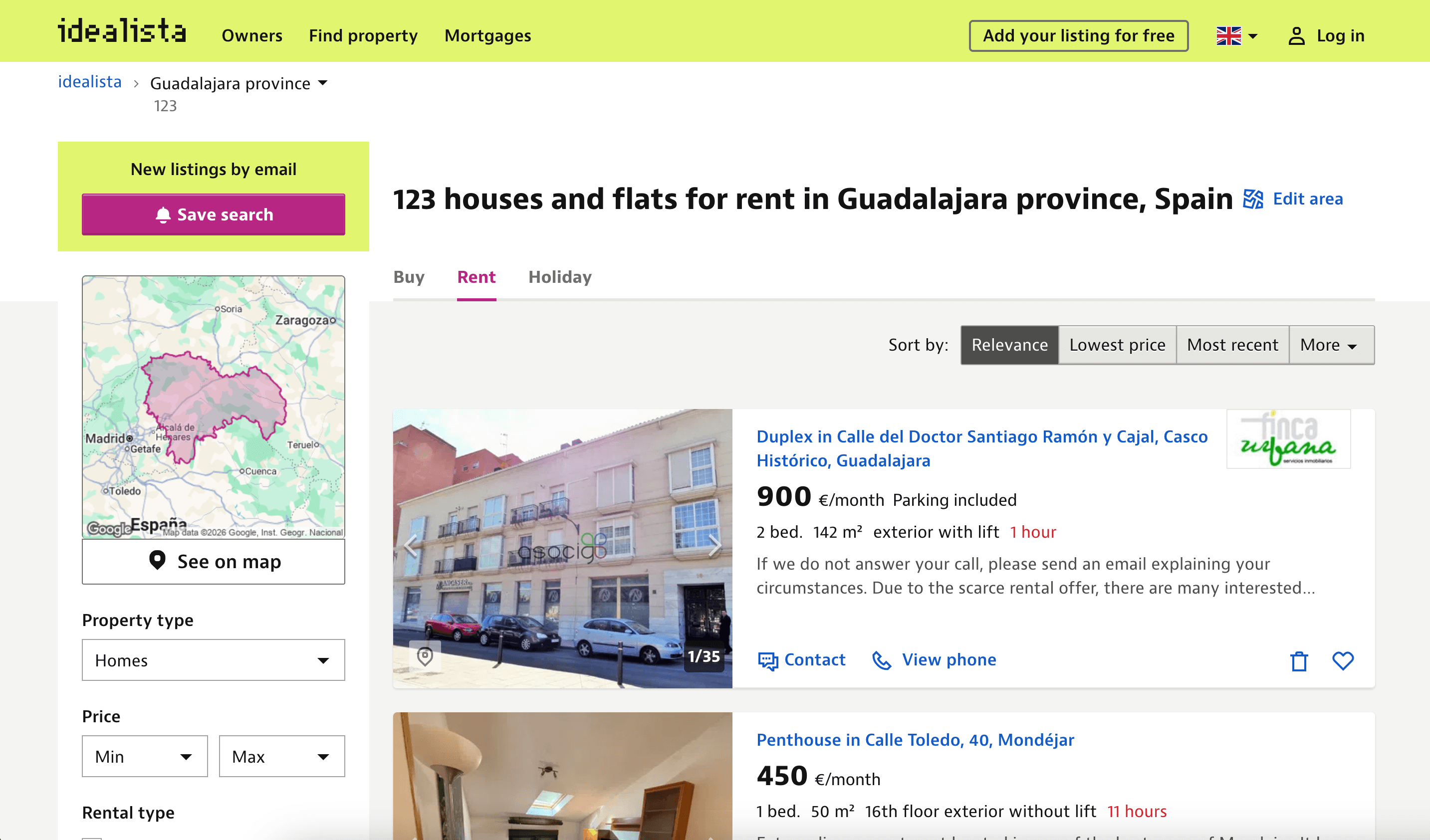 Scrape Properties for Rent from Idealista