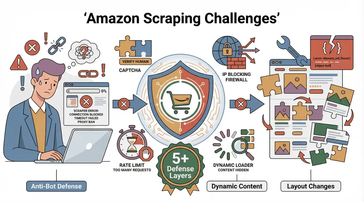 Verteidigungsebenen, an denen das Scraping von Amazon-Preisen scheitert