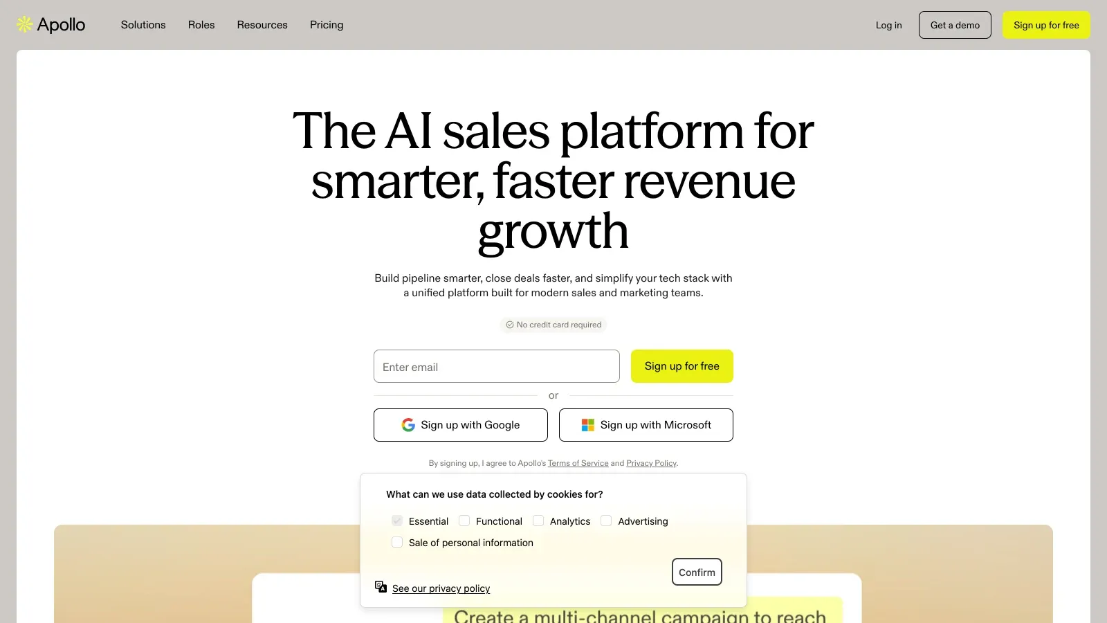 Apollo.io official website screenshot