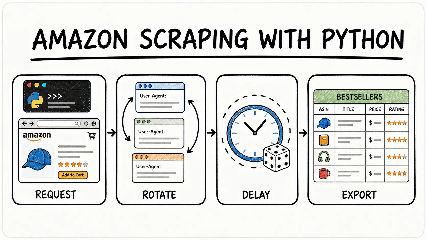 Cómo extraer Amazon Best Sellers con Python: 4 métodos que probé