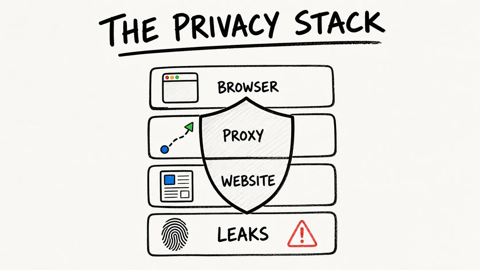 Proxy browser privacy stack