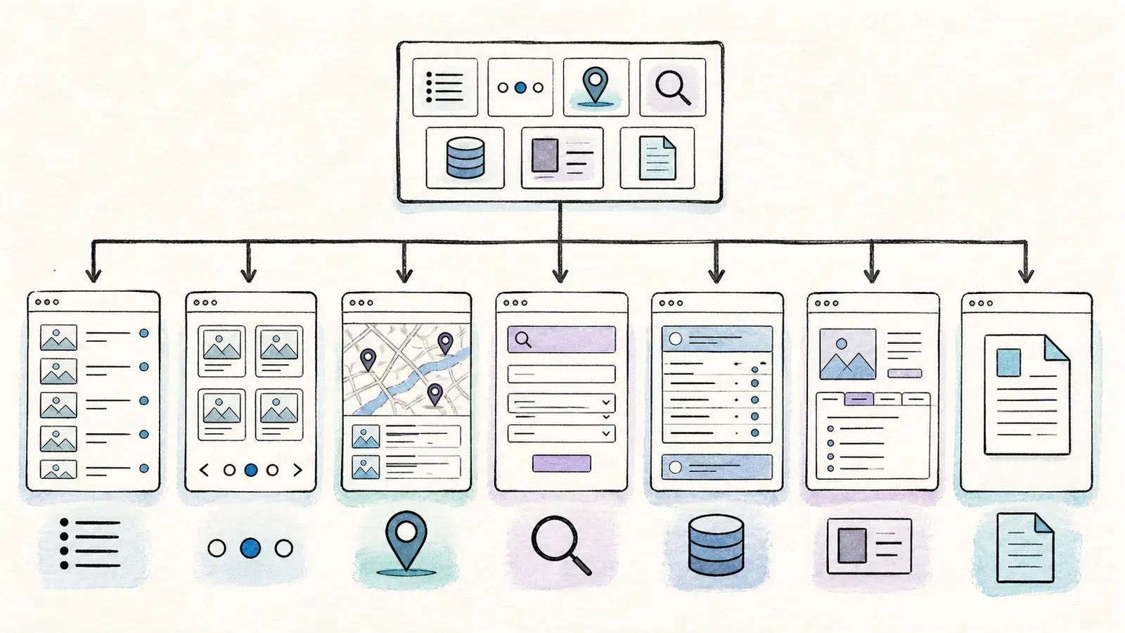 A source registry grouping hundreds of sites into a handful of locator pattern families