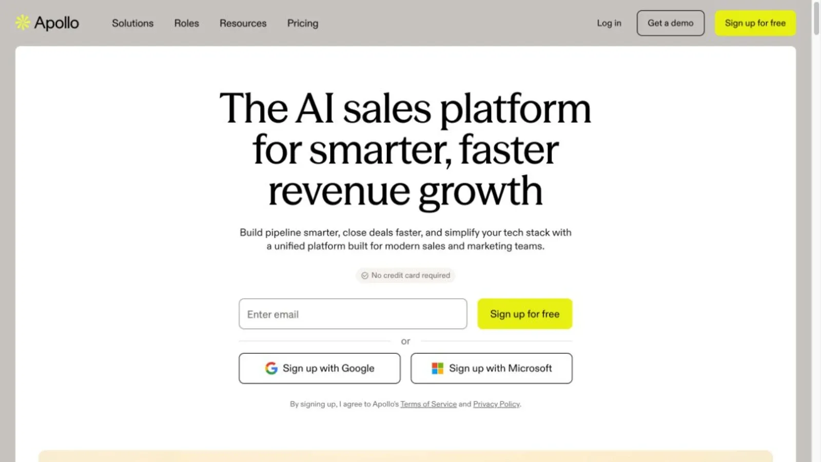 Apollo.io 官方网站截图，拍摄于 2026 年 8 月 13 日